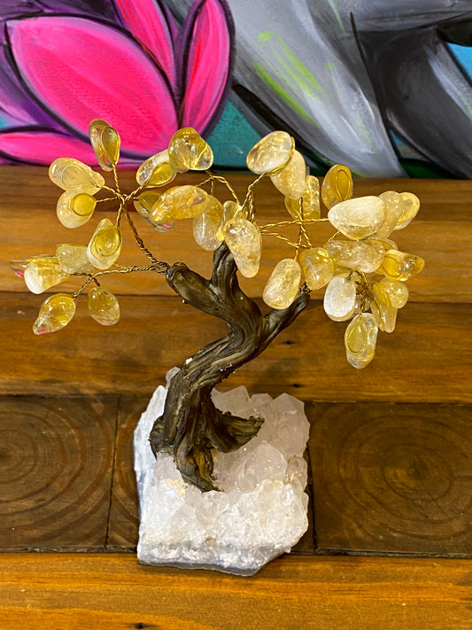 Bonsai Tree Citrine On Cluster | Healing Lotus