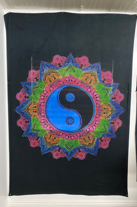 Yin And Yang Mandala Tapestry
