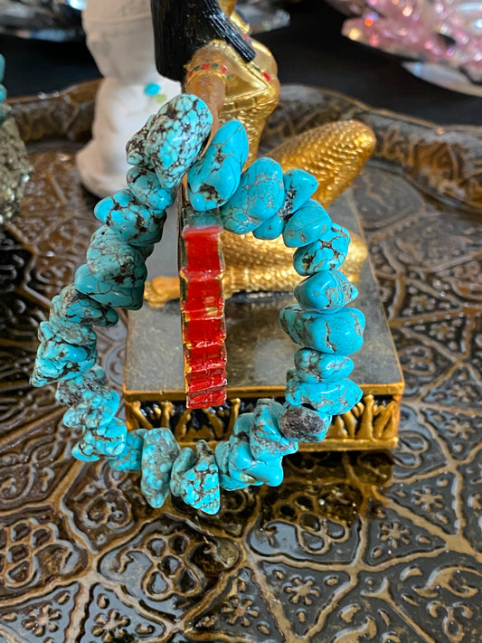 Aqua/Blue Howlite Tumbled Bracelet - Healing Lotus Shop