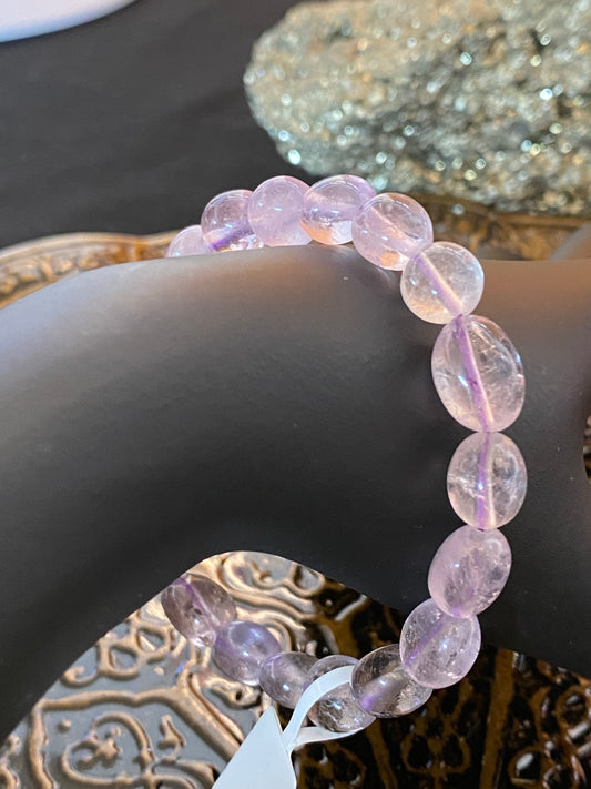 Amethyst Light Nugget Bracelet (free-form bead stretch) - Healing Lotus Shop