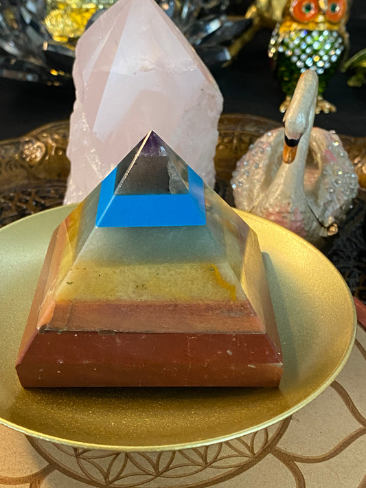 Seven Chakra Pyramid Solid Stone Slices