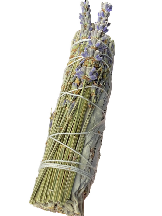 White Sage Lavender Wand 5 inch for energy cleansing and relaxation.