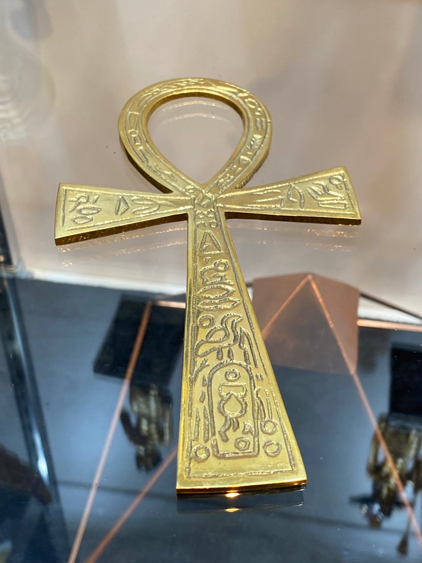 Brass Ankh Hanging Wall Ornament 6.5"