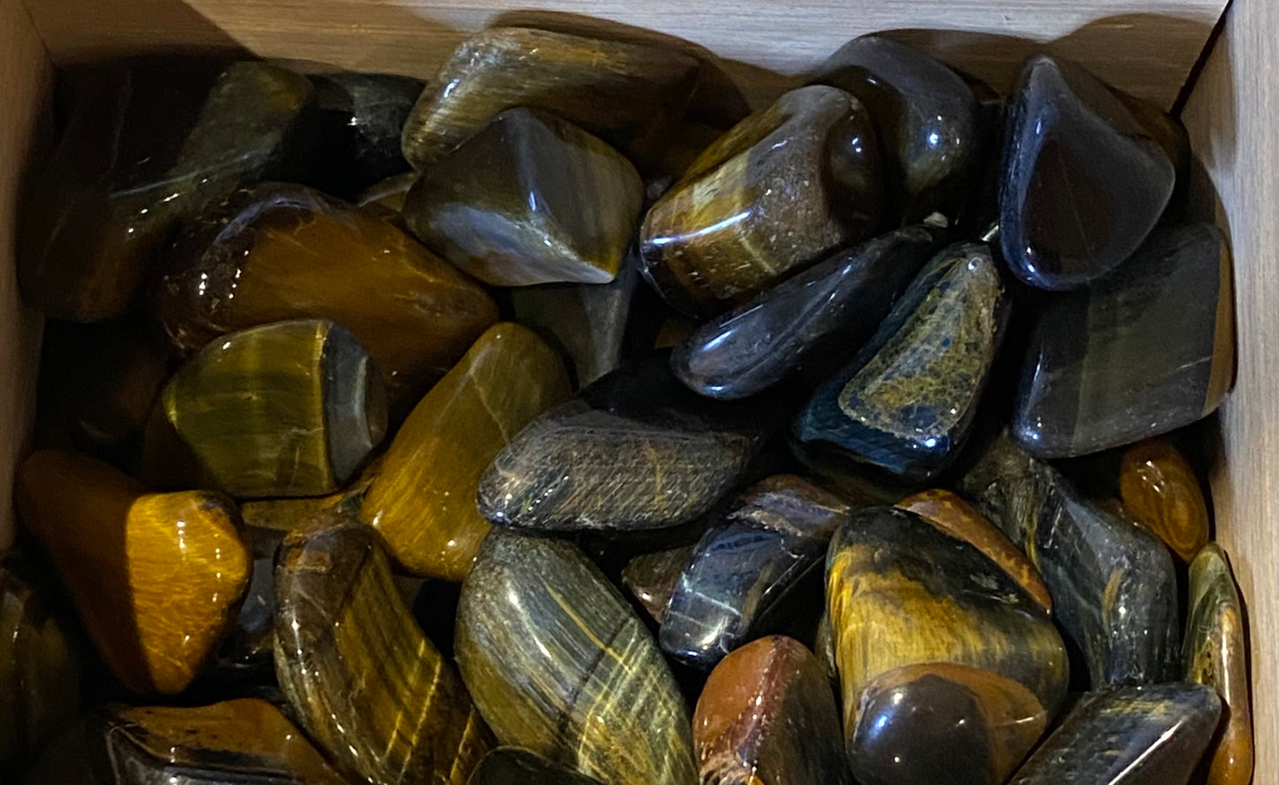 Blue Golden Tiger’s Eye Polished Tumbled Stone 1pc