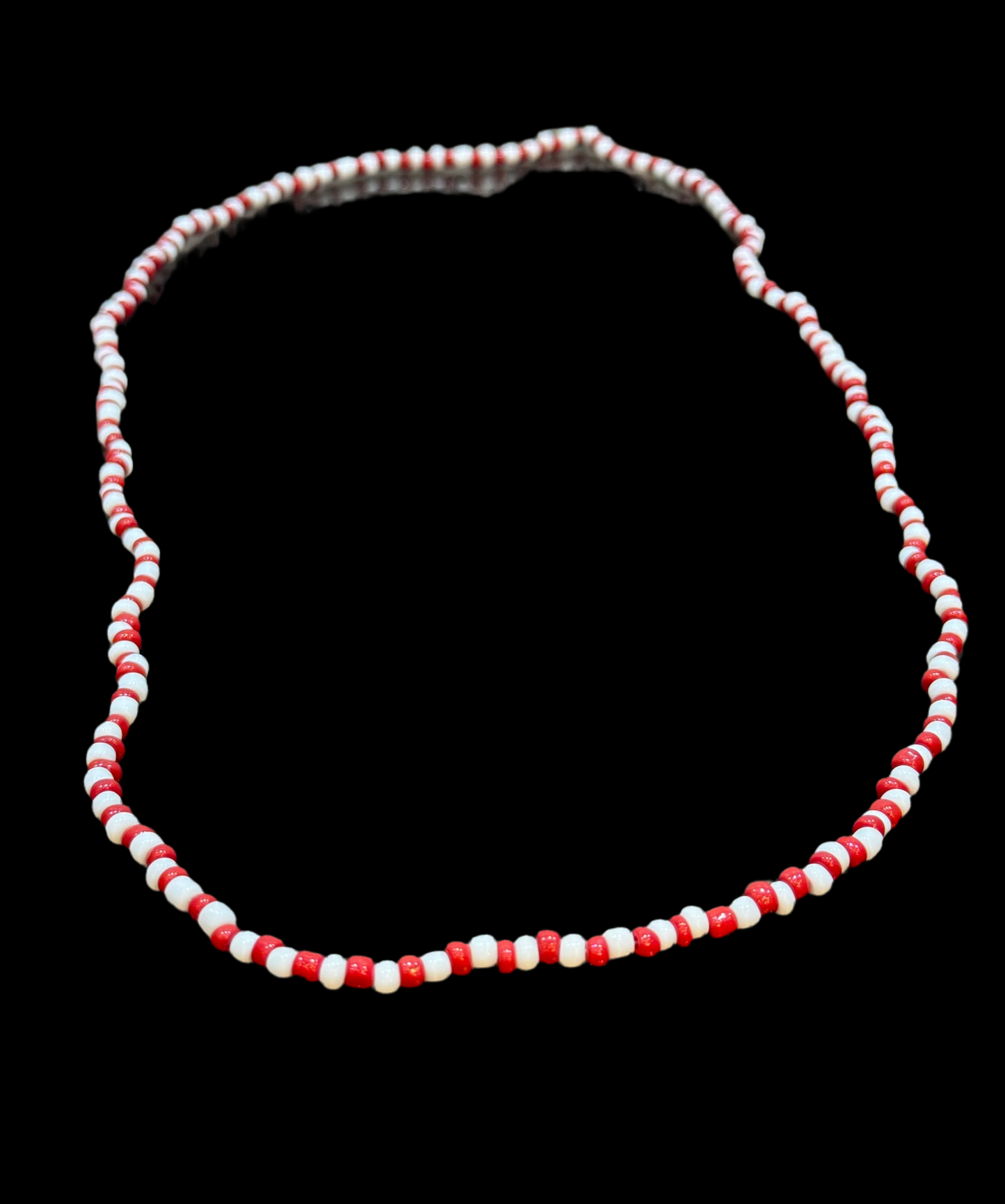 Orisha Chango Beaded Red and White Necklace