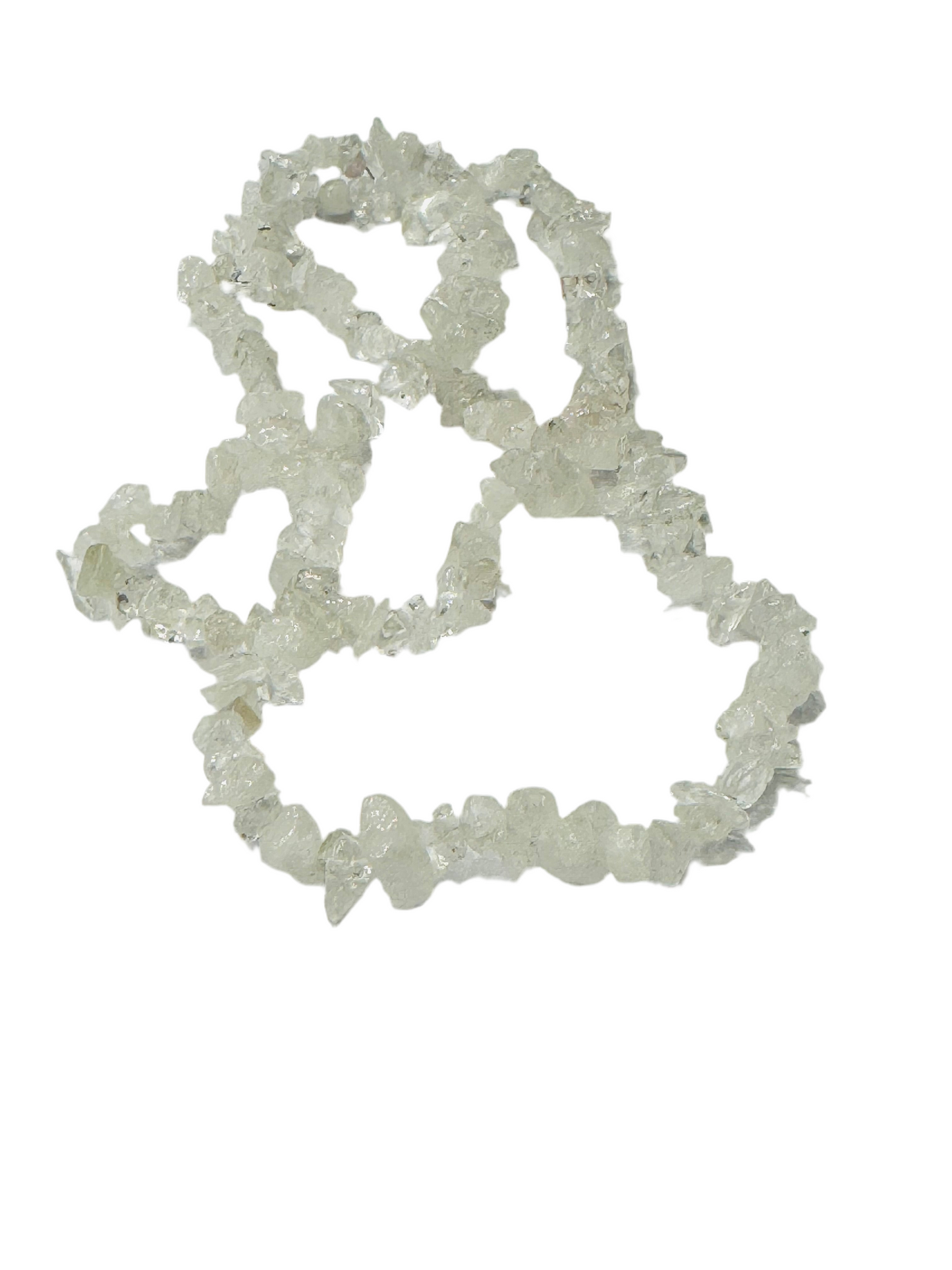 Clear Crystal Quartz Chip Long Necklace