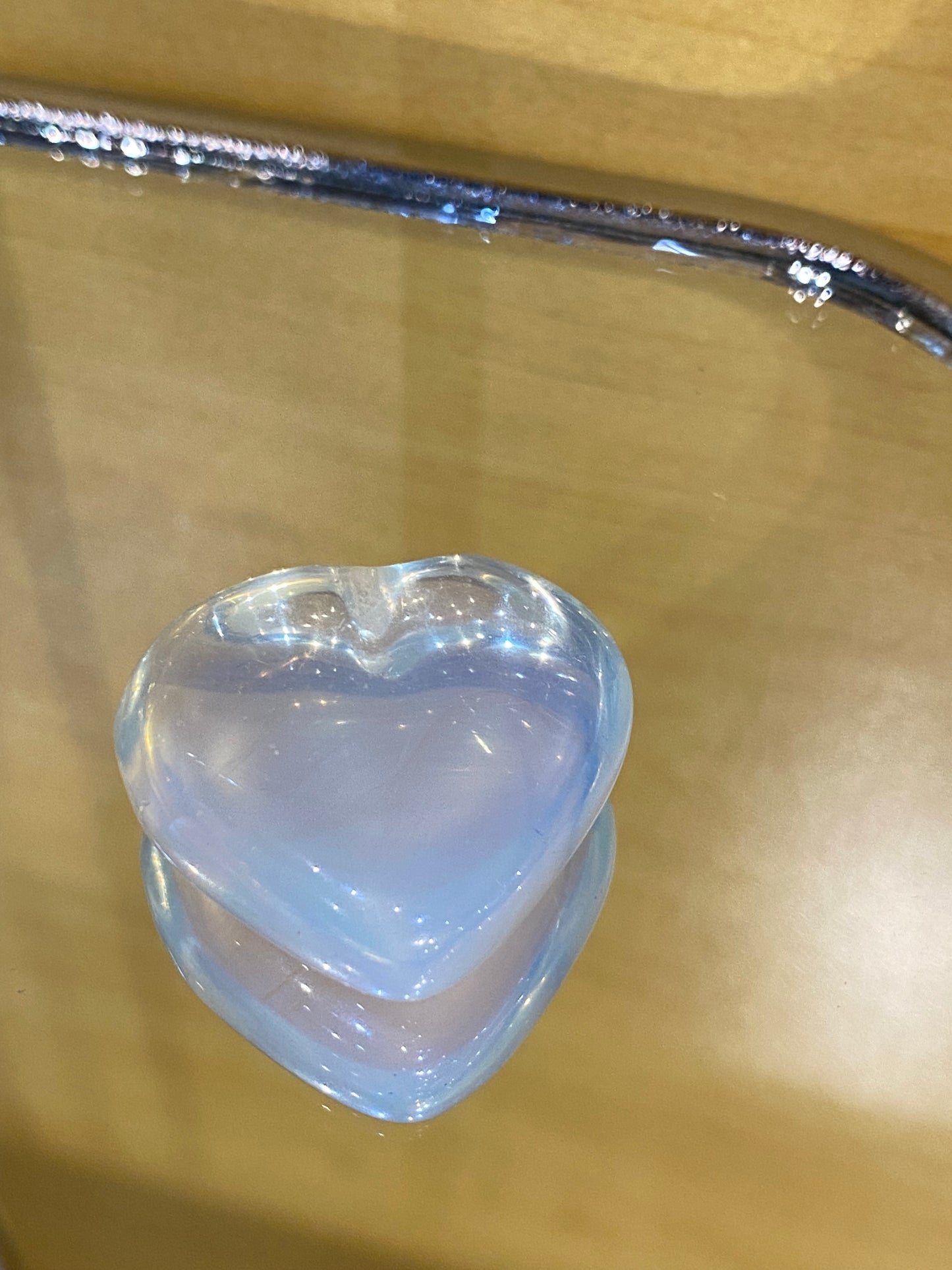 Opalite Tumbled Hand Carved Polished Pocket Heart