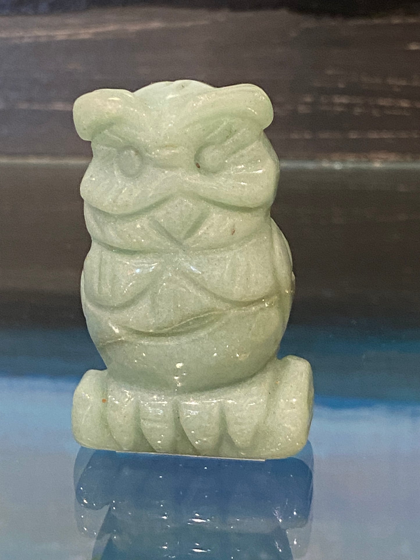 Green Aventurine Spirit Animal Hand Carved Owl