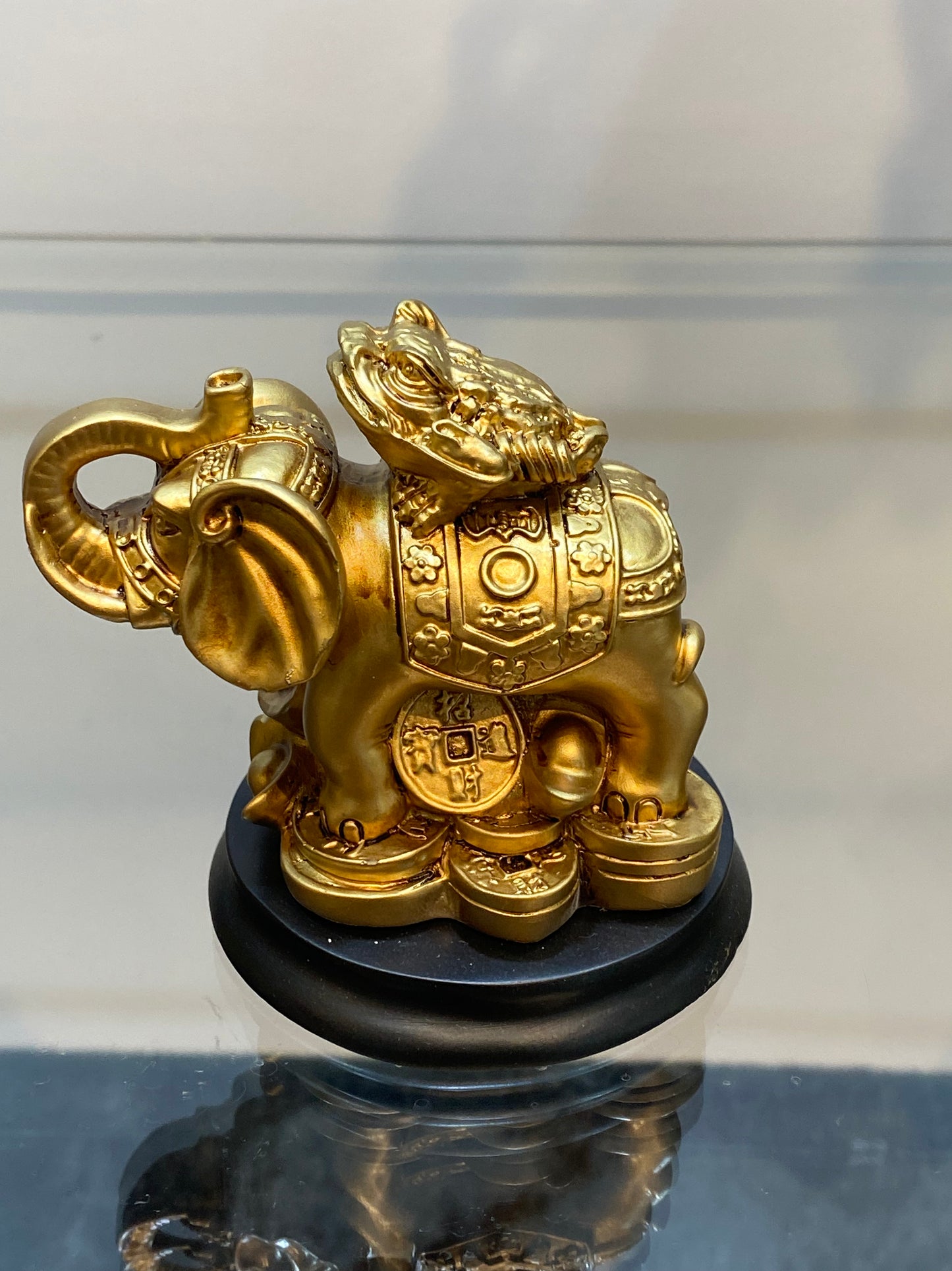 Feng Shui Frog with Elephant For Success, Victory, Leadership, Fortune, Wish Fulfillment