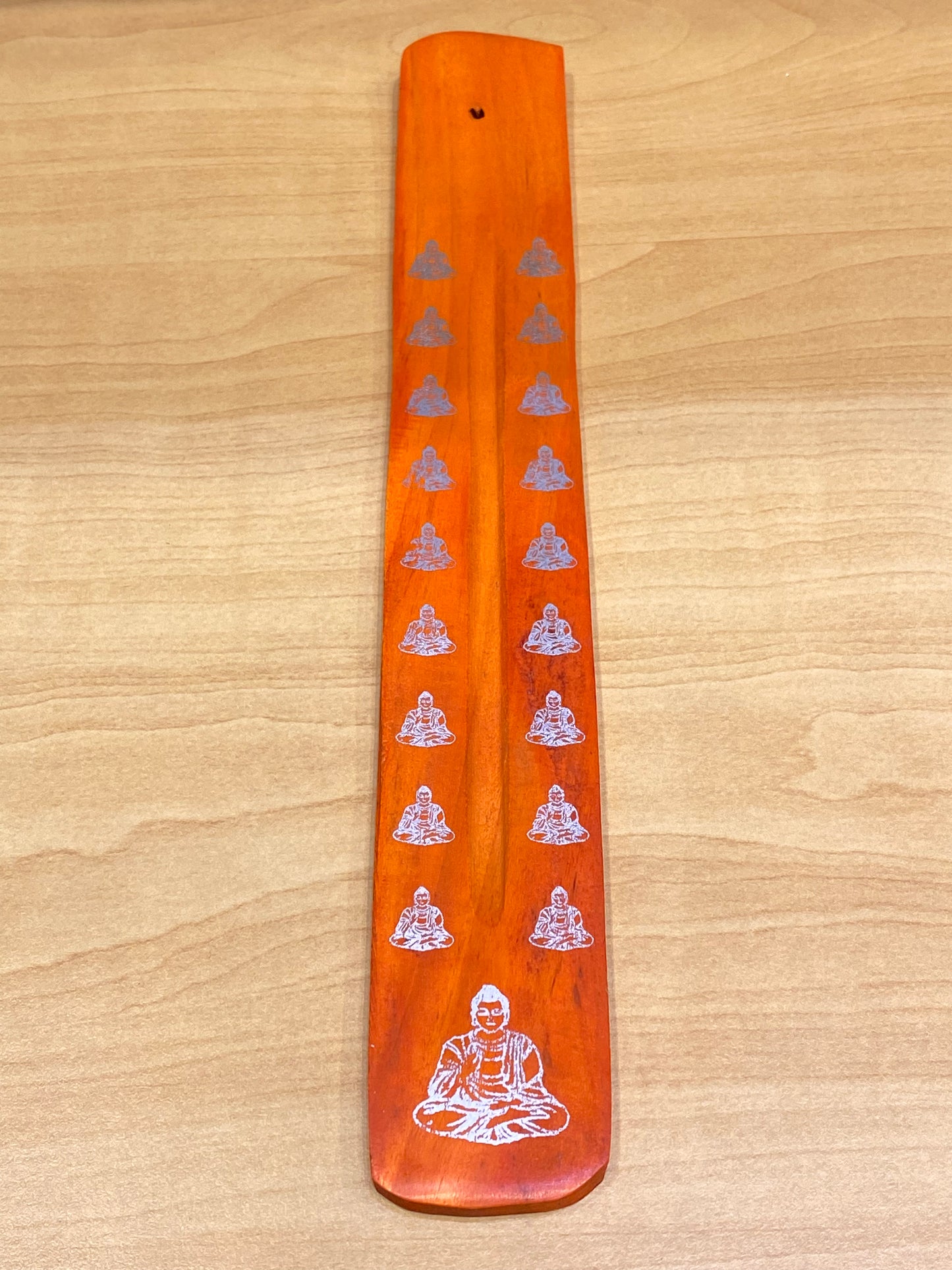 Wooden Incense Stick Holder Buddha (Orange)