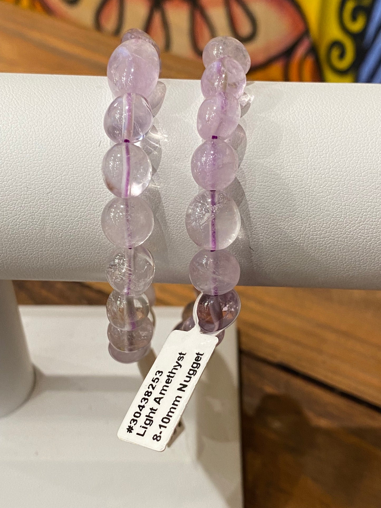 Amethyst Light Nugget Bracelet (free-form bead stretch)