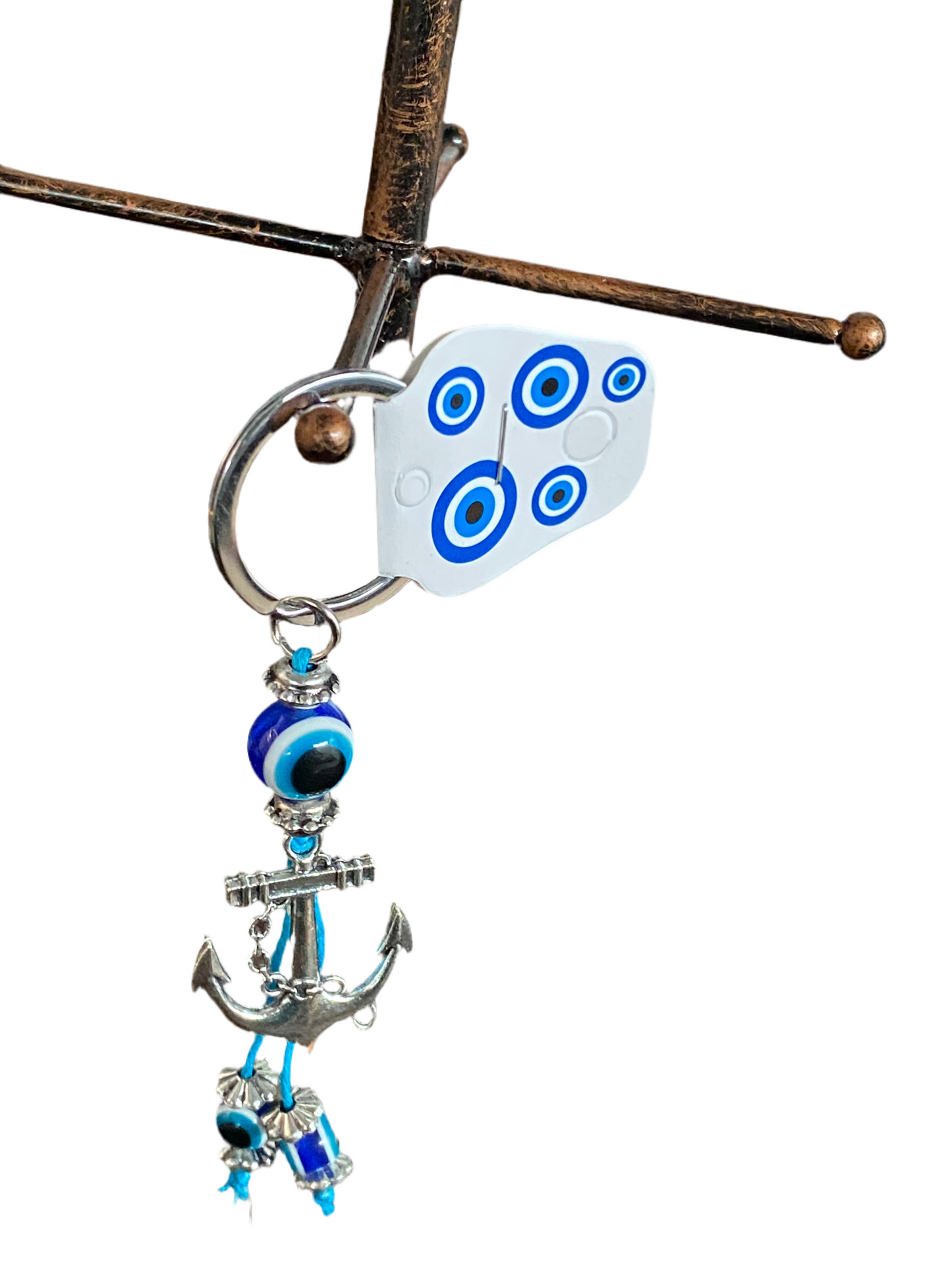 Evil Eye and Anchor Keychain