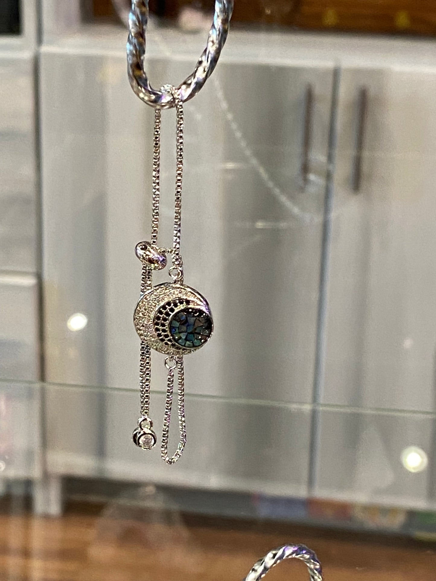 Fashion Jewelry Dainty Silver Quarter Moon Bracelet