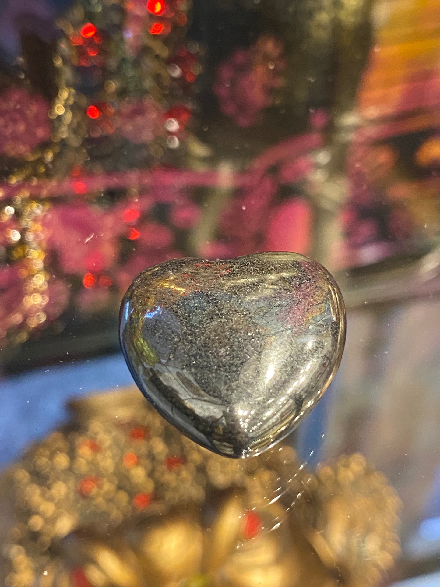 Hematite Tumbled Hand Carved Polished Pocket Heart