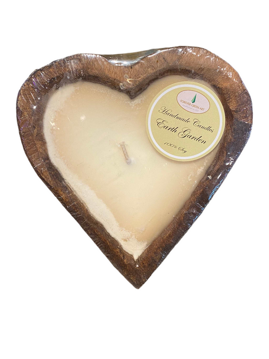 Wood Sweet Heart Candle