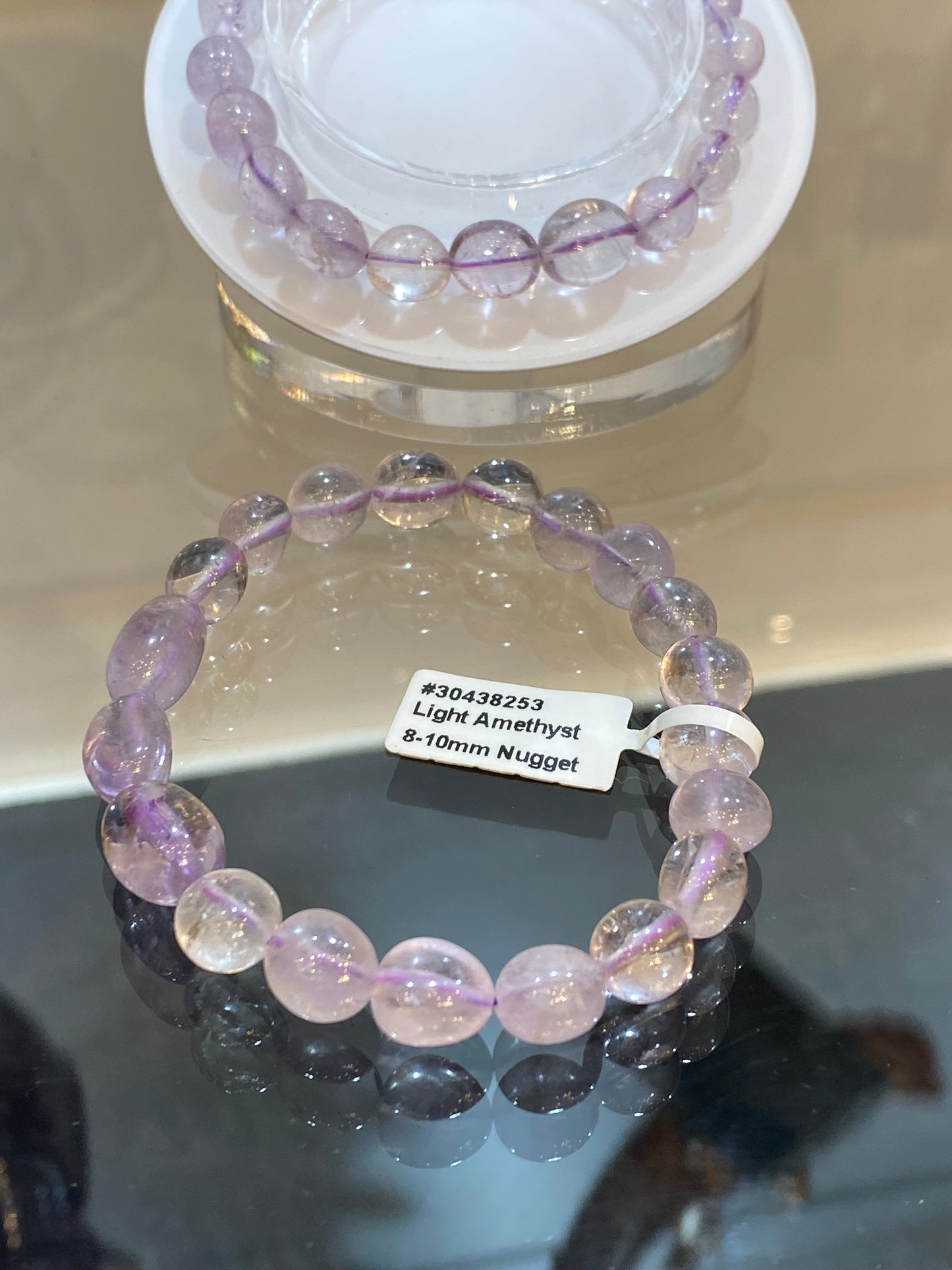 Amethyst Light Nugget Bracelet (free-form bead stretch)