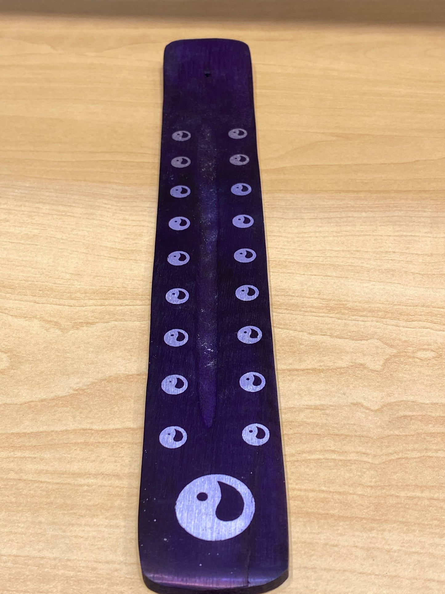 Wooden Incense Stick Holder Yin Yang (Purple)