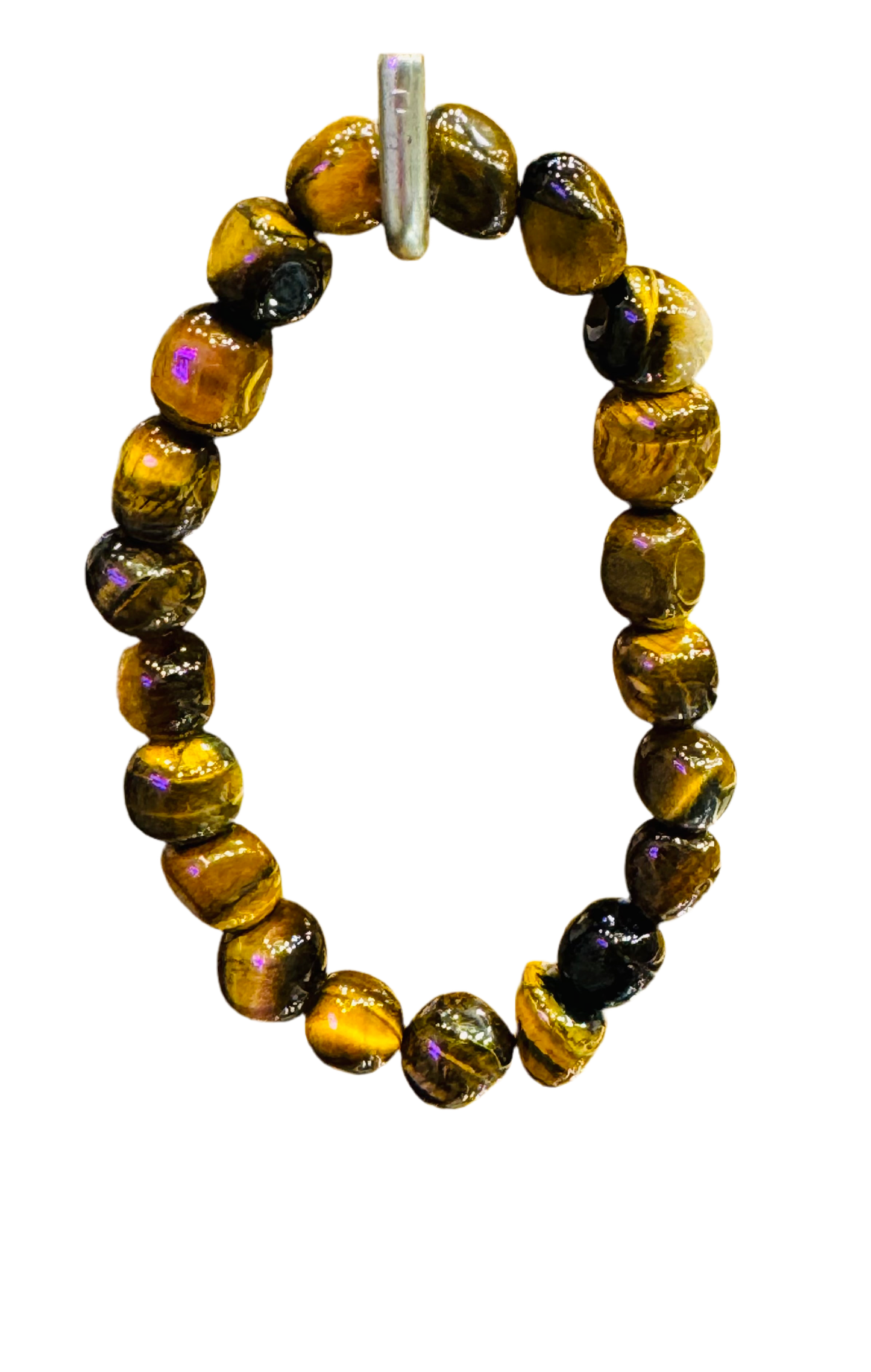 Tiger Eye Pebble Beaded Faceted Bracelet 6mm