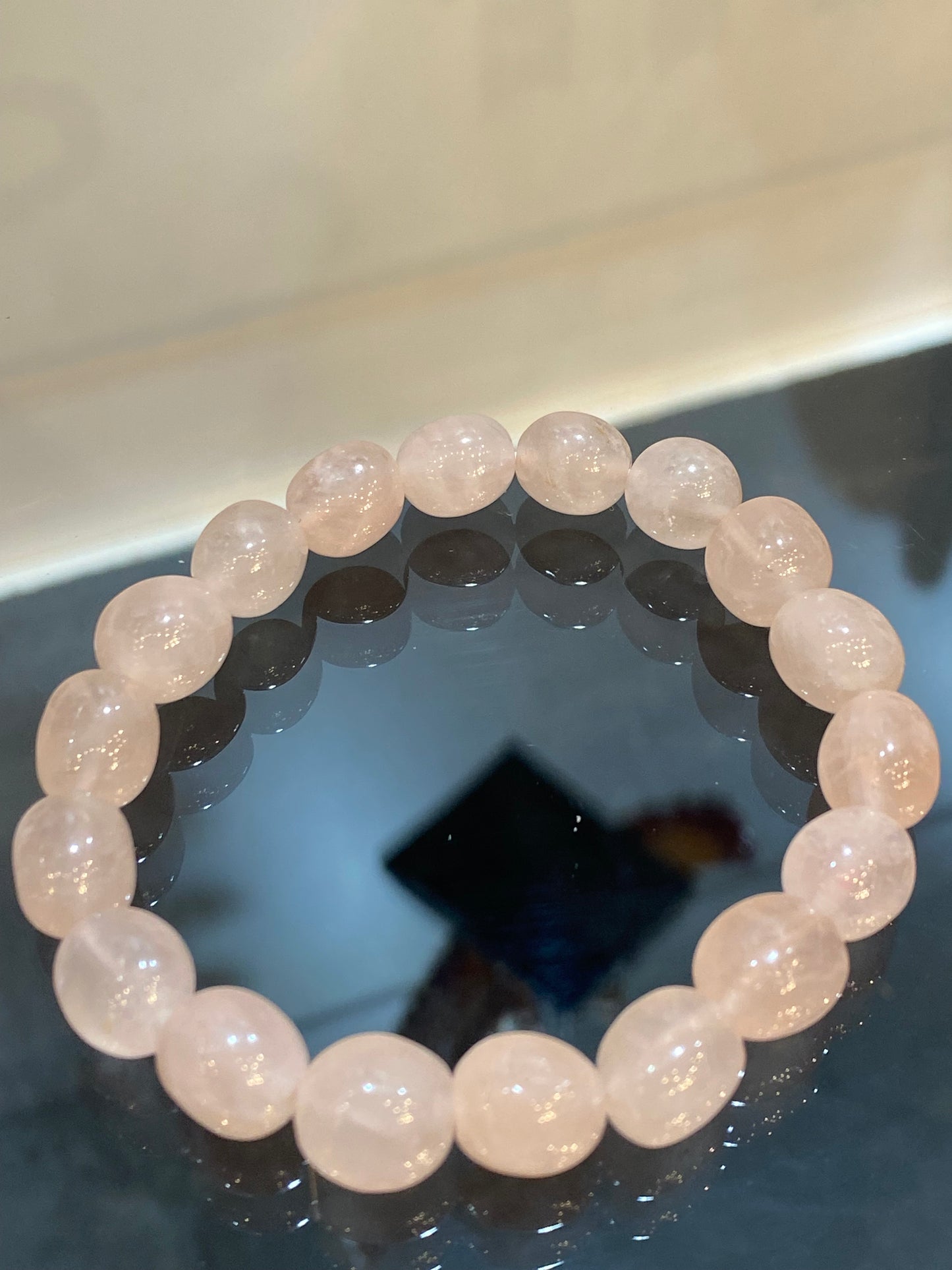 Rose Quartz Free-Form Bead Bracelet 8mm