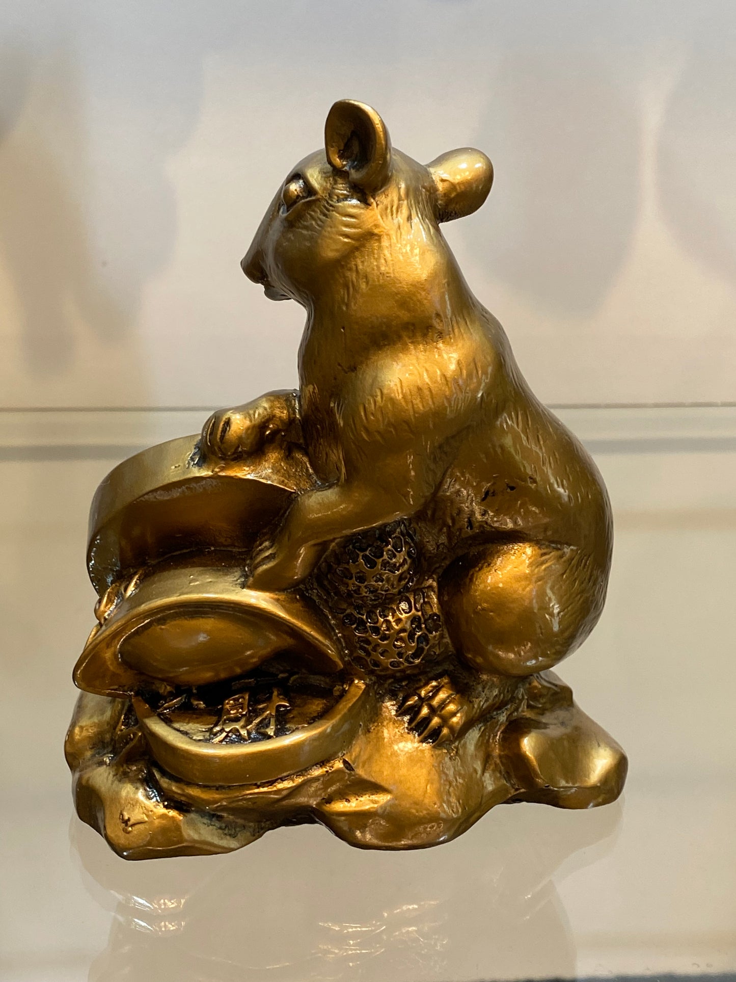 Feng Shui Golden Rat holding Chinese Coin with Wealth has arrived