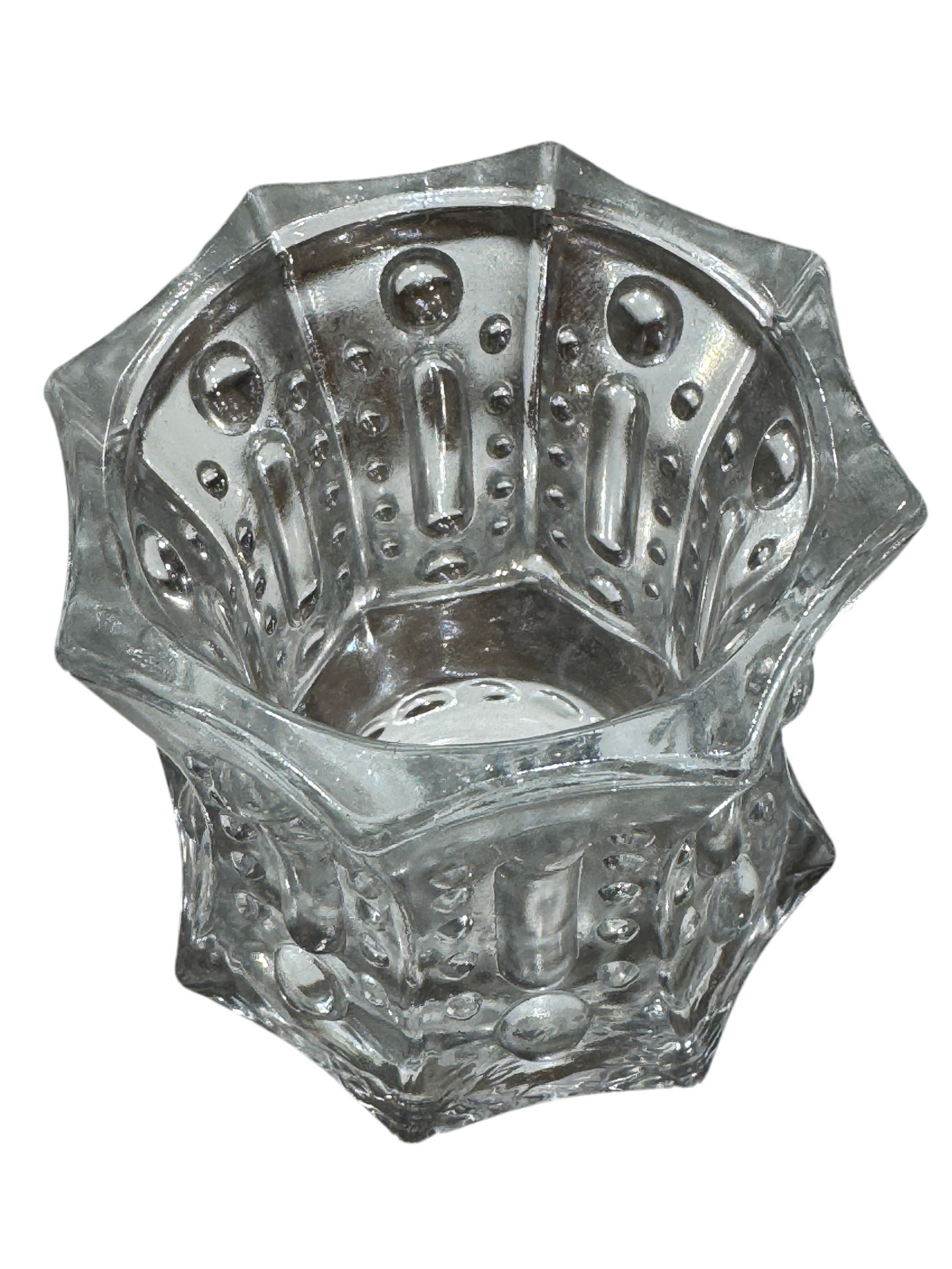 Antique Clear Glass Candle Holder