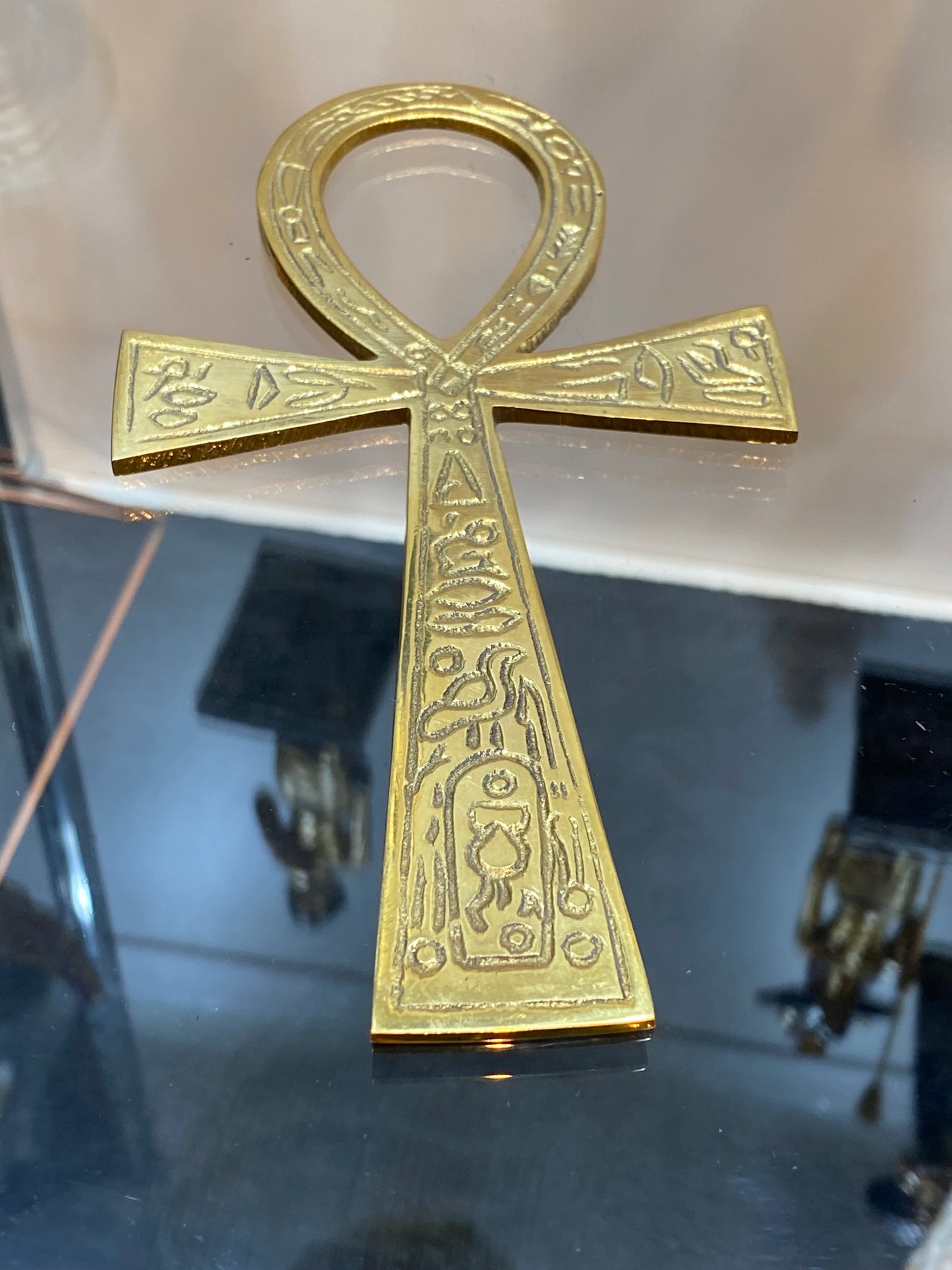 Brass Ankh Hanging Wall Ornament 6.5"