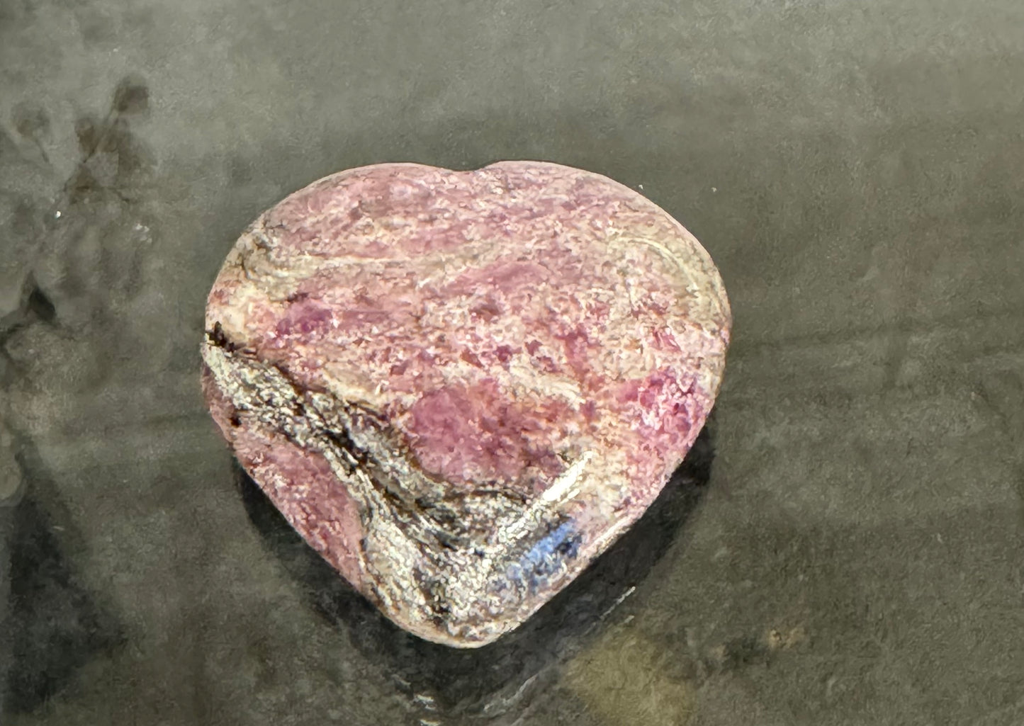 Charoite Polished Hand Carved Palm Stone Heart