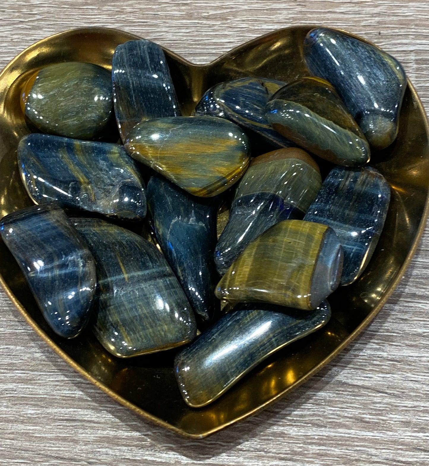 Blue Golden Tiger’s Eye Polished Tumbled Stone 1pc