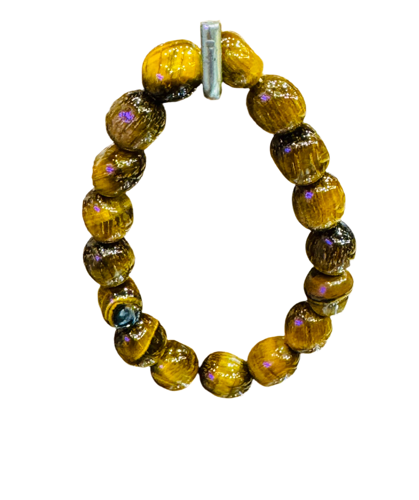 Natural Tigers Eye Nugget Polished Beaded Bracelet 7mm