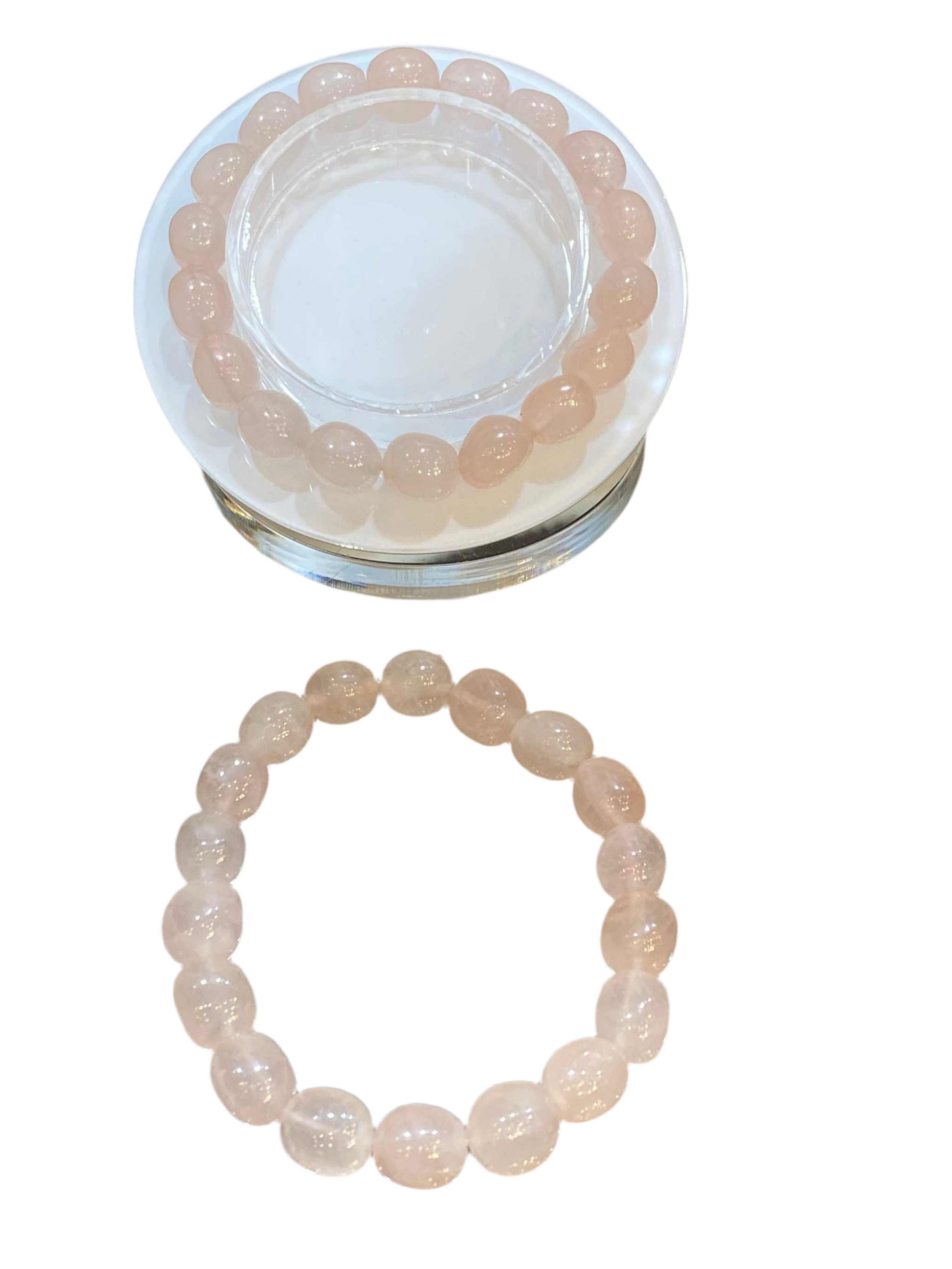 Rose Quartz Nugget Beaded Gemstone Bracelet 