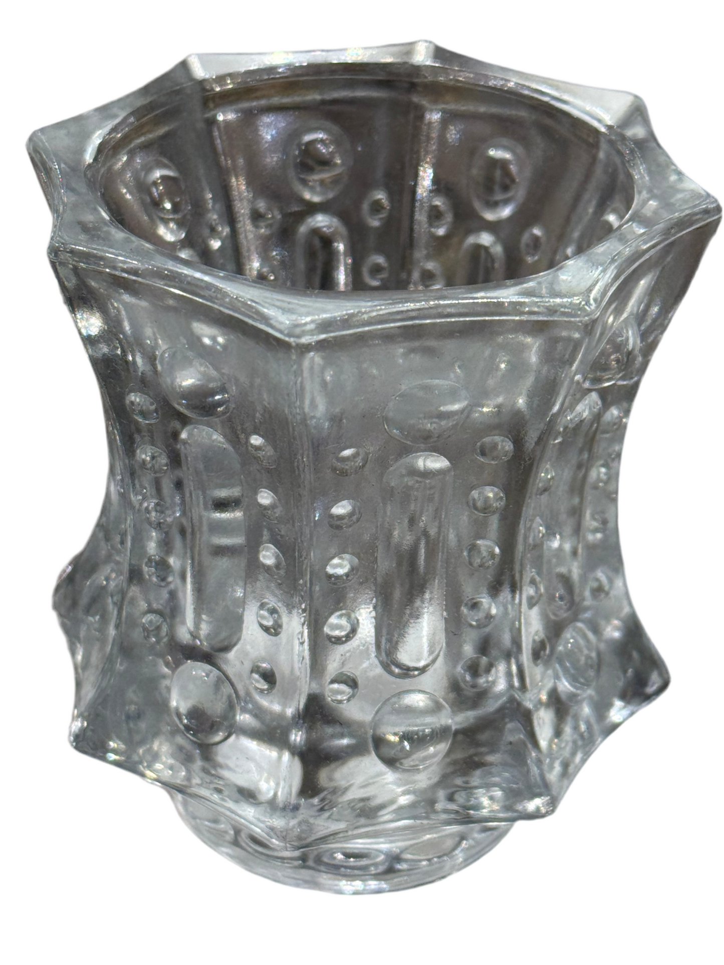 Antique Clear Glass Candle Holder