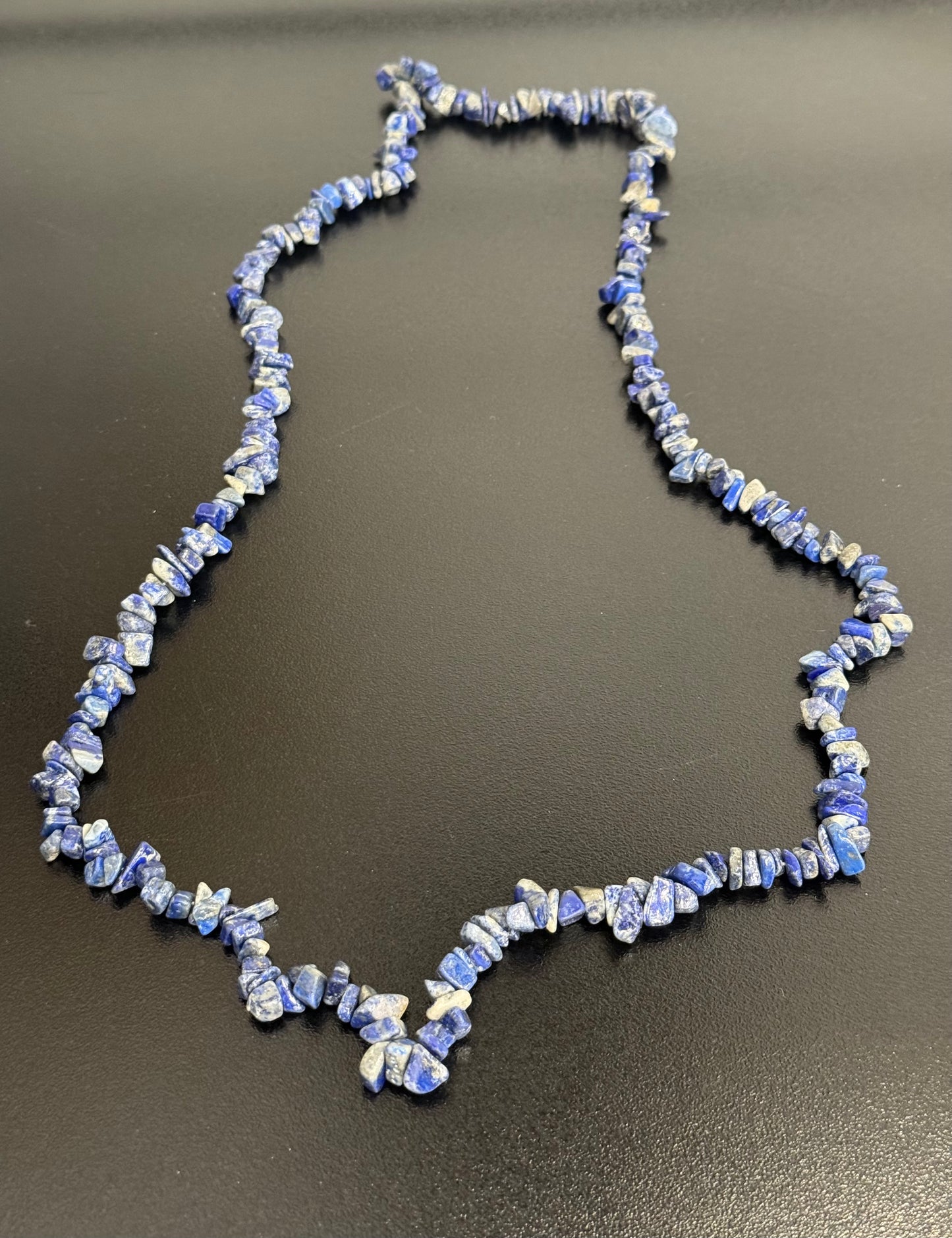 Lapis Lazuli Chip Beaded Long Necklace