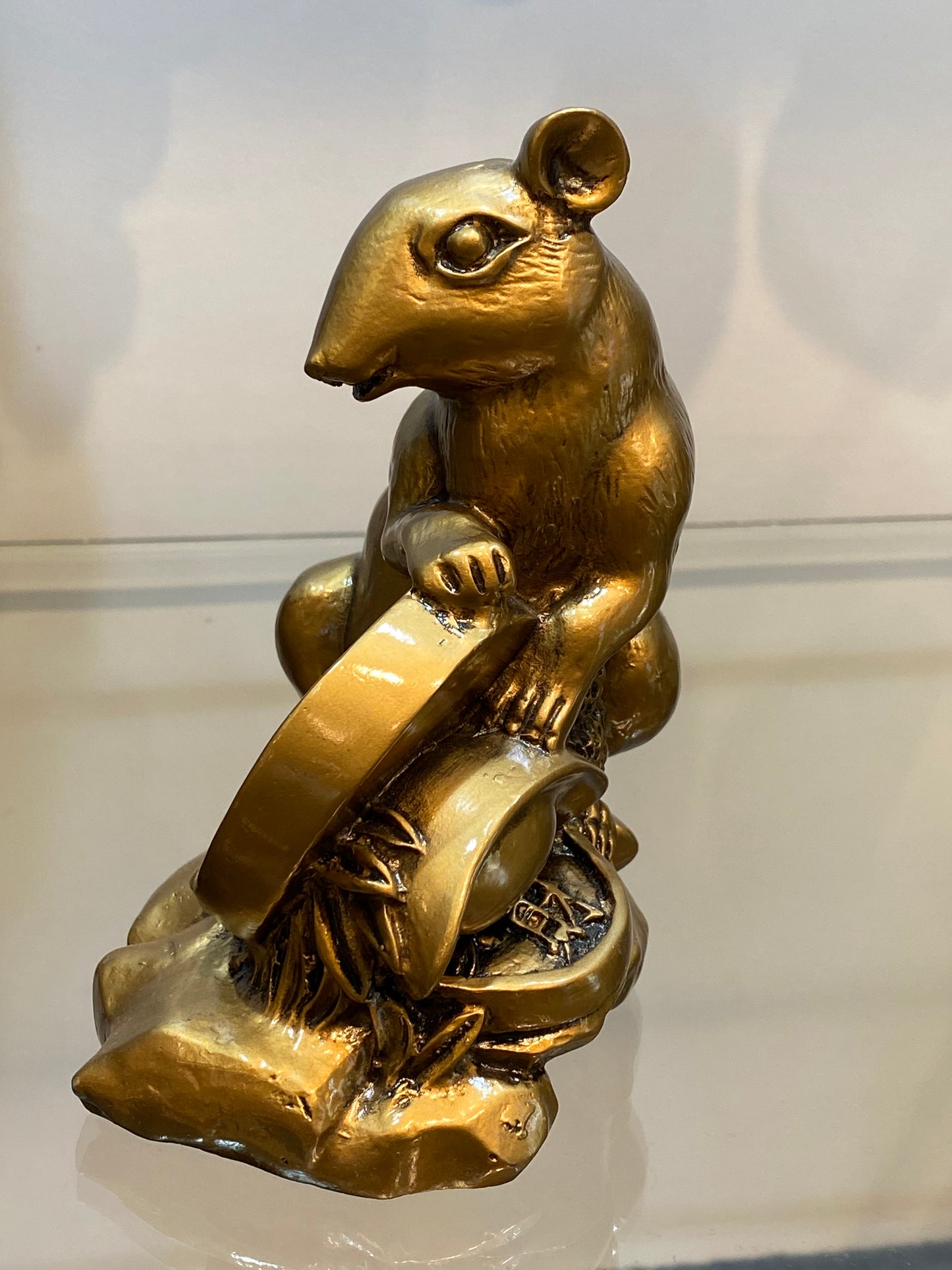 Feng Shui Golden Rat holding Chinese Coin with Wealth has arrived