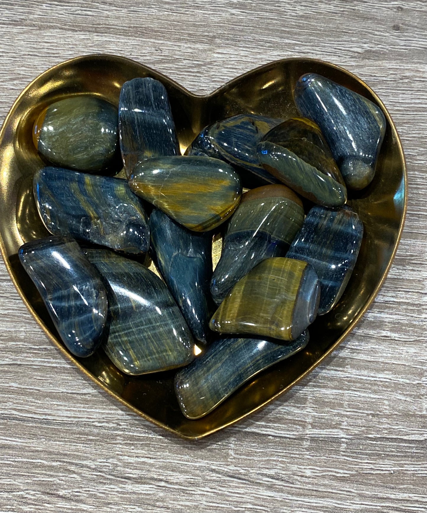 Blue Golden Tiger’s Eye Polished Tumbled Stone 1pc