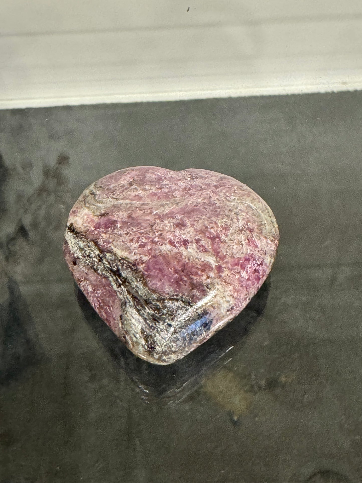 Charoite Polished Hand Carved Palm Stone Heart