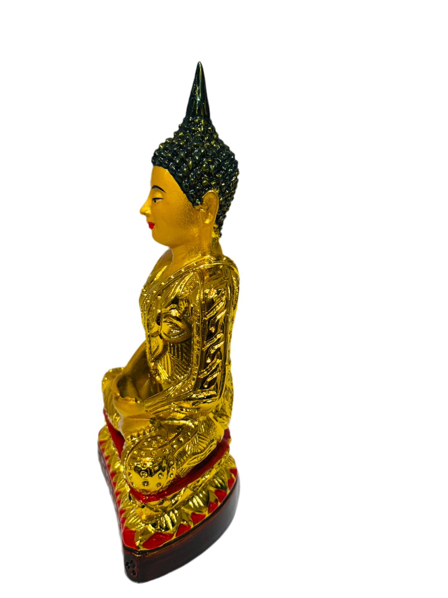 Tibetan Buddha Gold Color With Red Trim