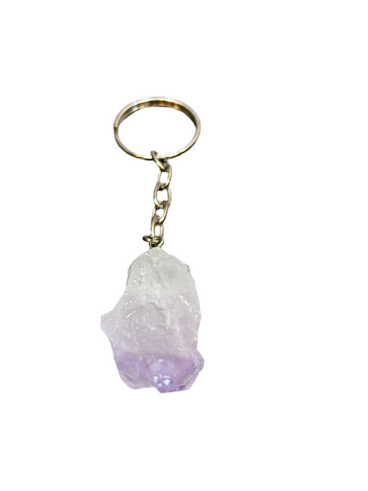 Amethyst Rough Stone Keychain