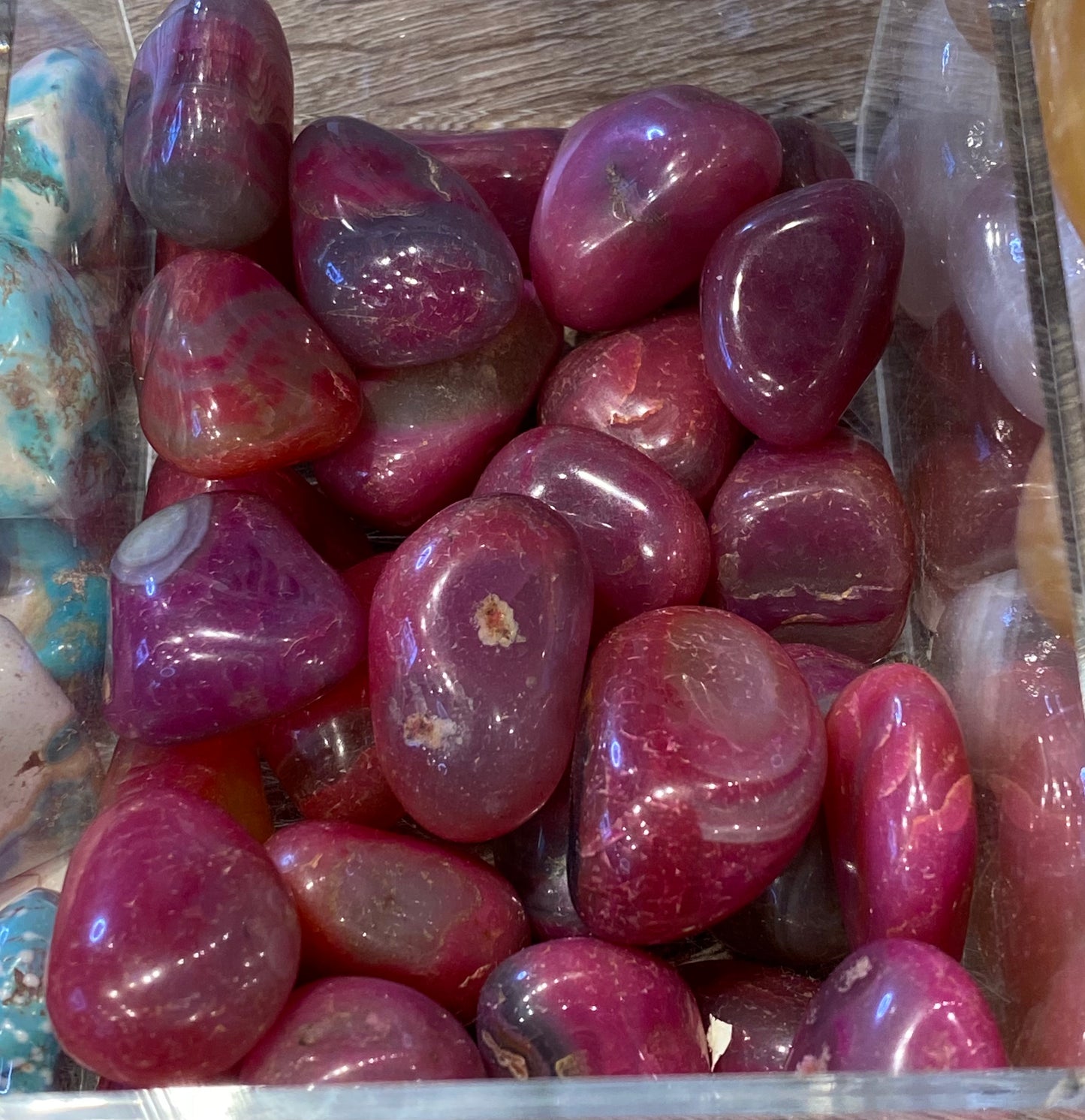 Pink Dyed Agate Polished Tumbled Stone 1pc