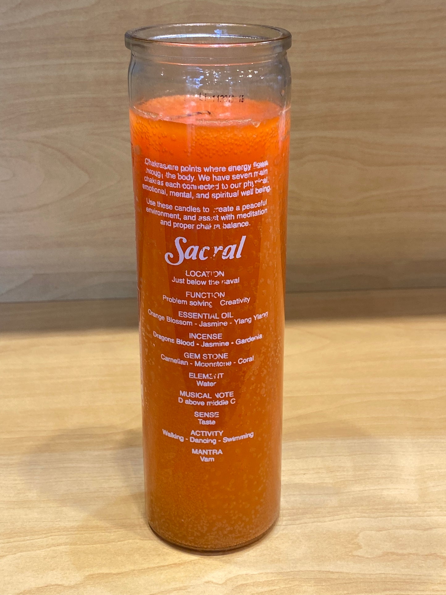 Sacral Chakra 7 Day Candle