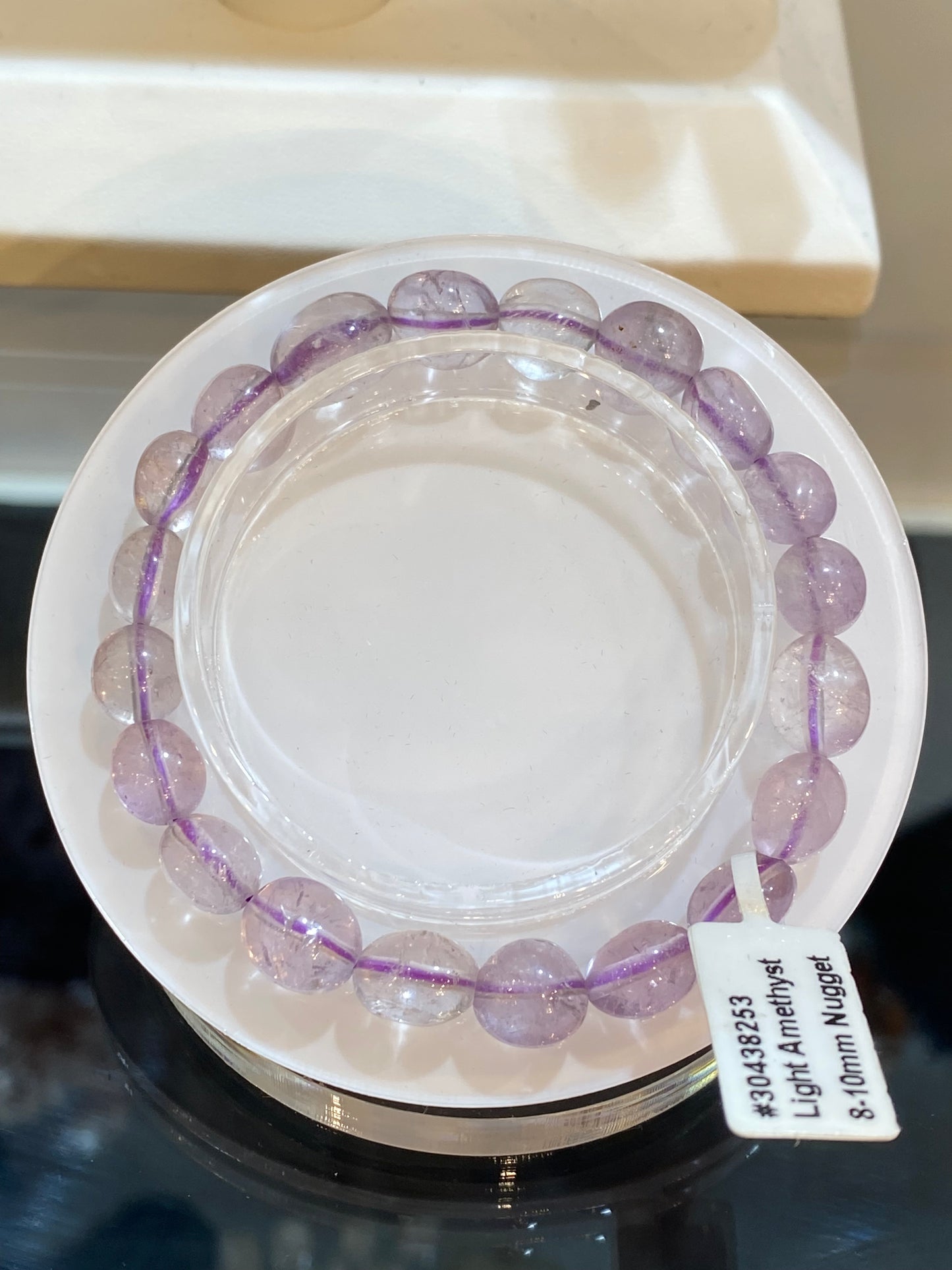 Amethyst Light Oval Nugget Bracelet (free-form bead stretch)