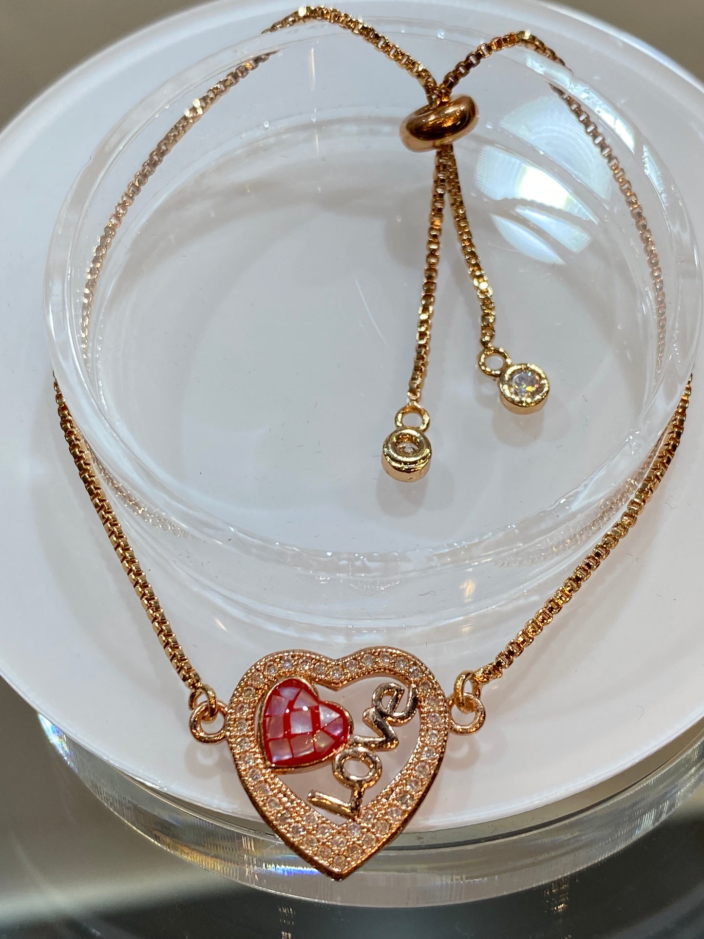 Fashion Jewelry Dainty Rose Gold Color Love Bracelet