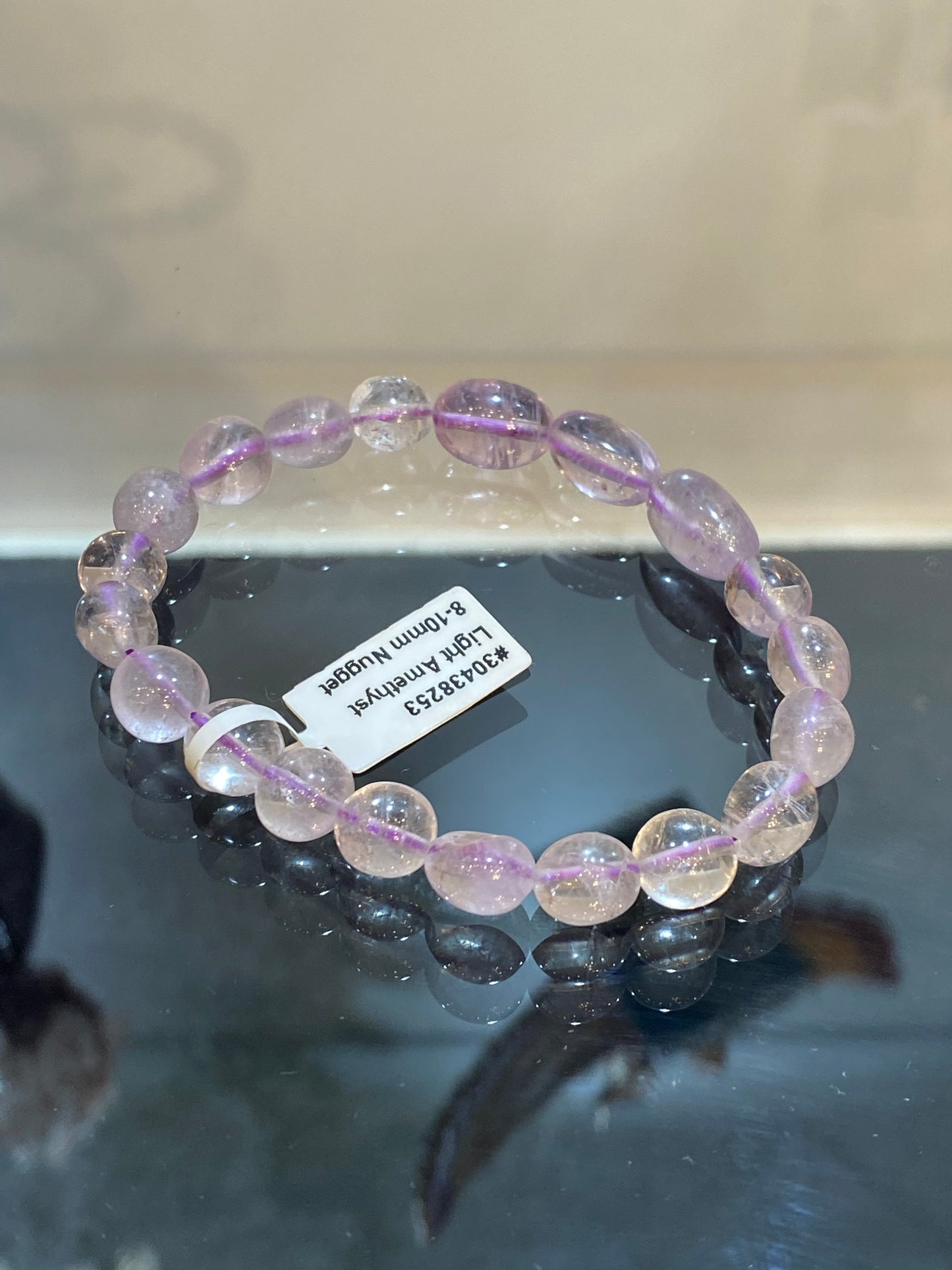 Amethyst Light Oval Nugget Bracelet (free-form bead stretch)