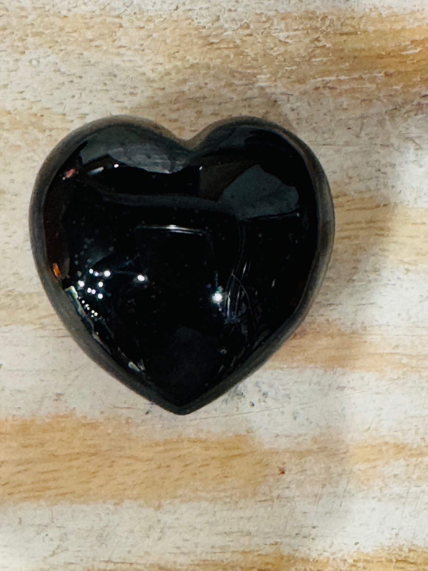 Shungite Hand Carved Polished Palm Stone Heart