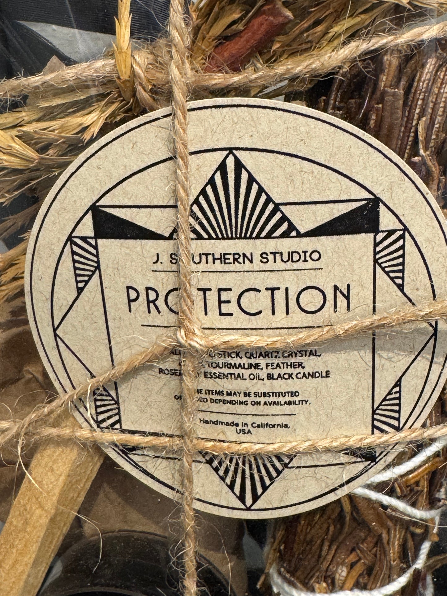 Protection Ritual Kit Gift Set with Crystals, Essential Oil, and Candle