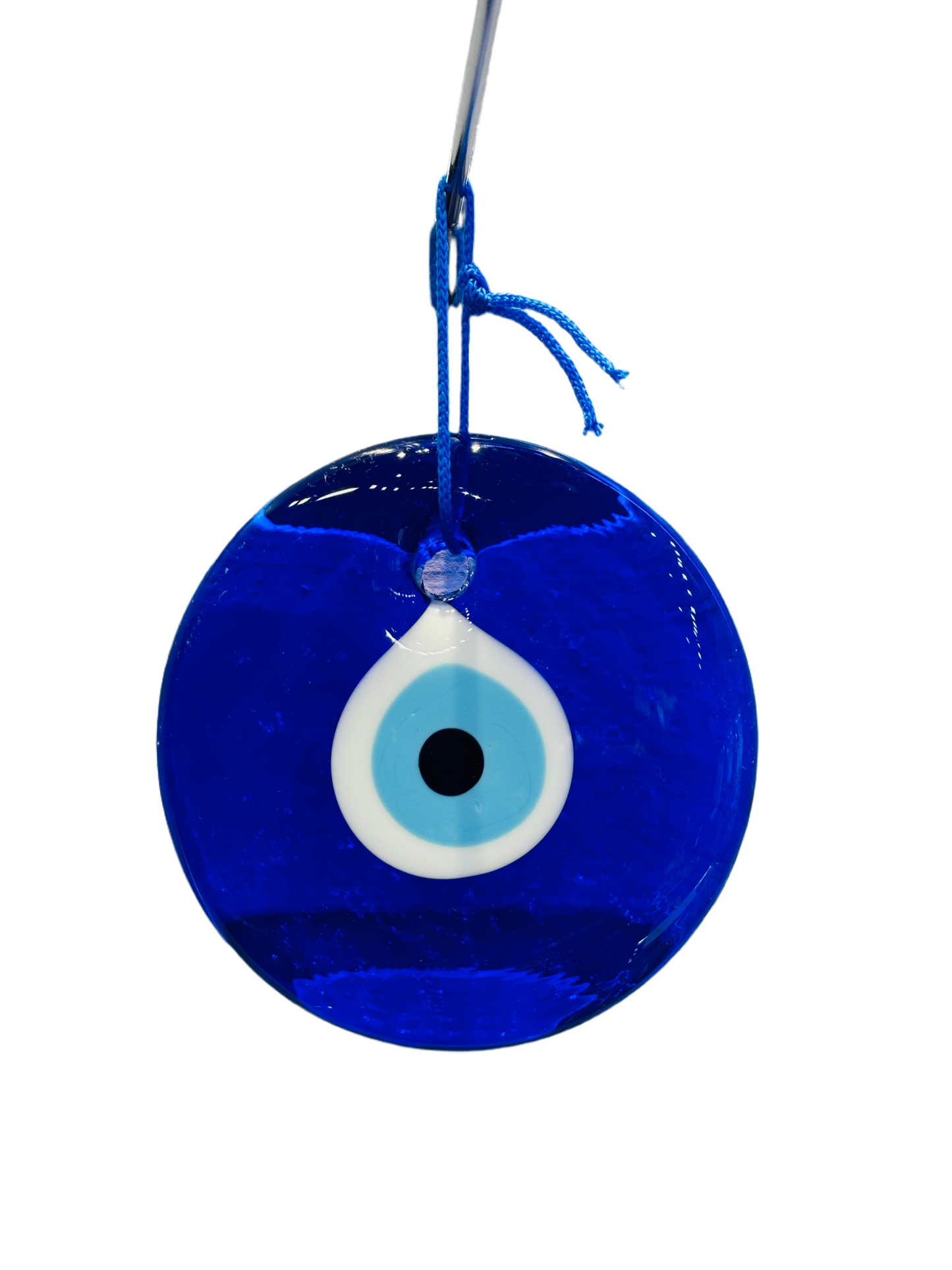 Glass Blue Evil Eye Wall Hanging Ornament - Turkish Handmade Nazar Amulet - Home Protection Charm - Evil Eye Wall Decor Amulet