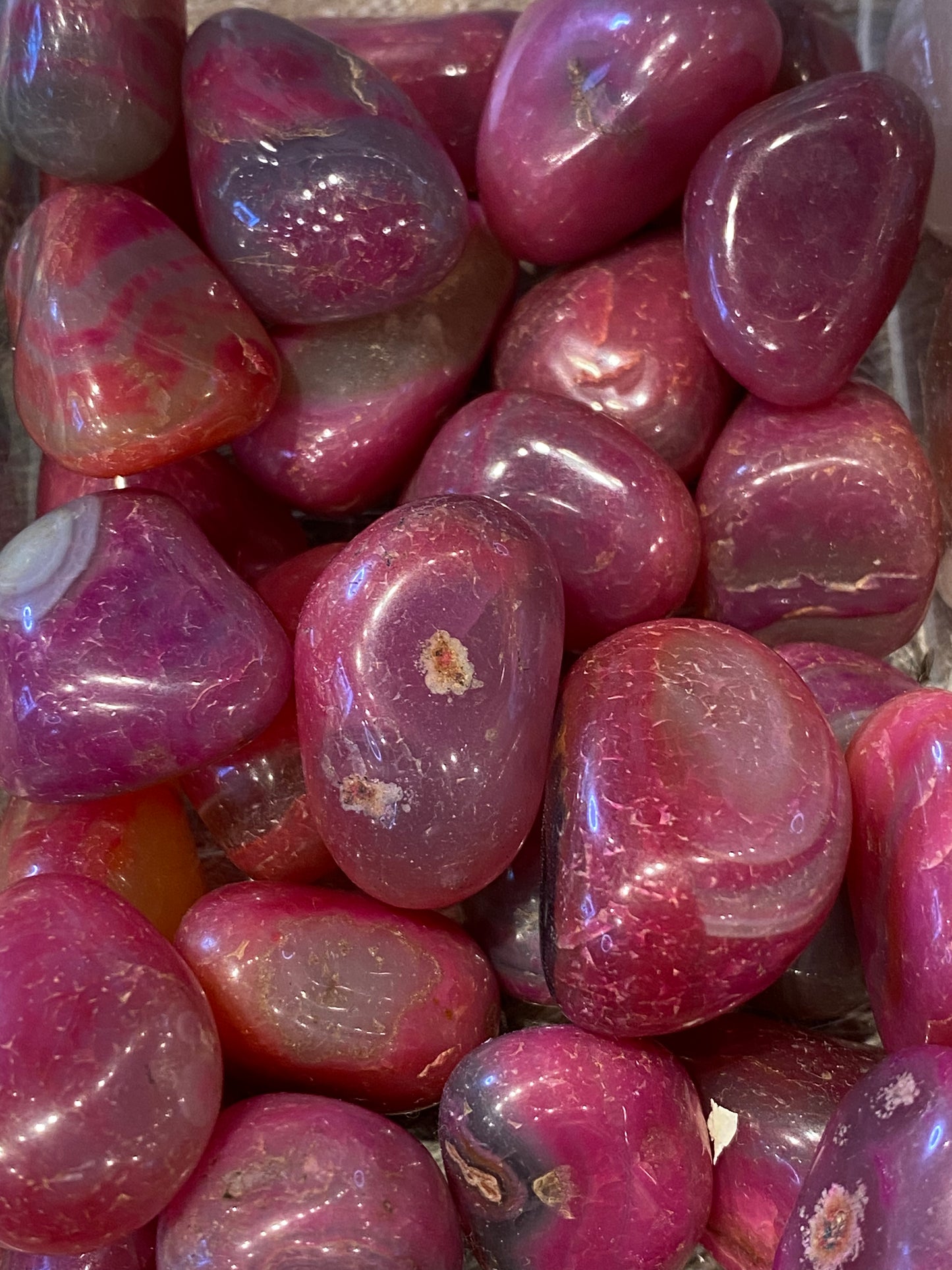 Pink Dyed Agate Polished Tumbled Stone 1pc