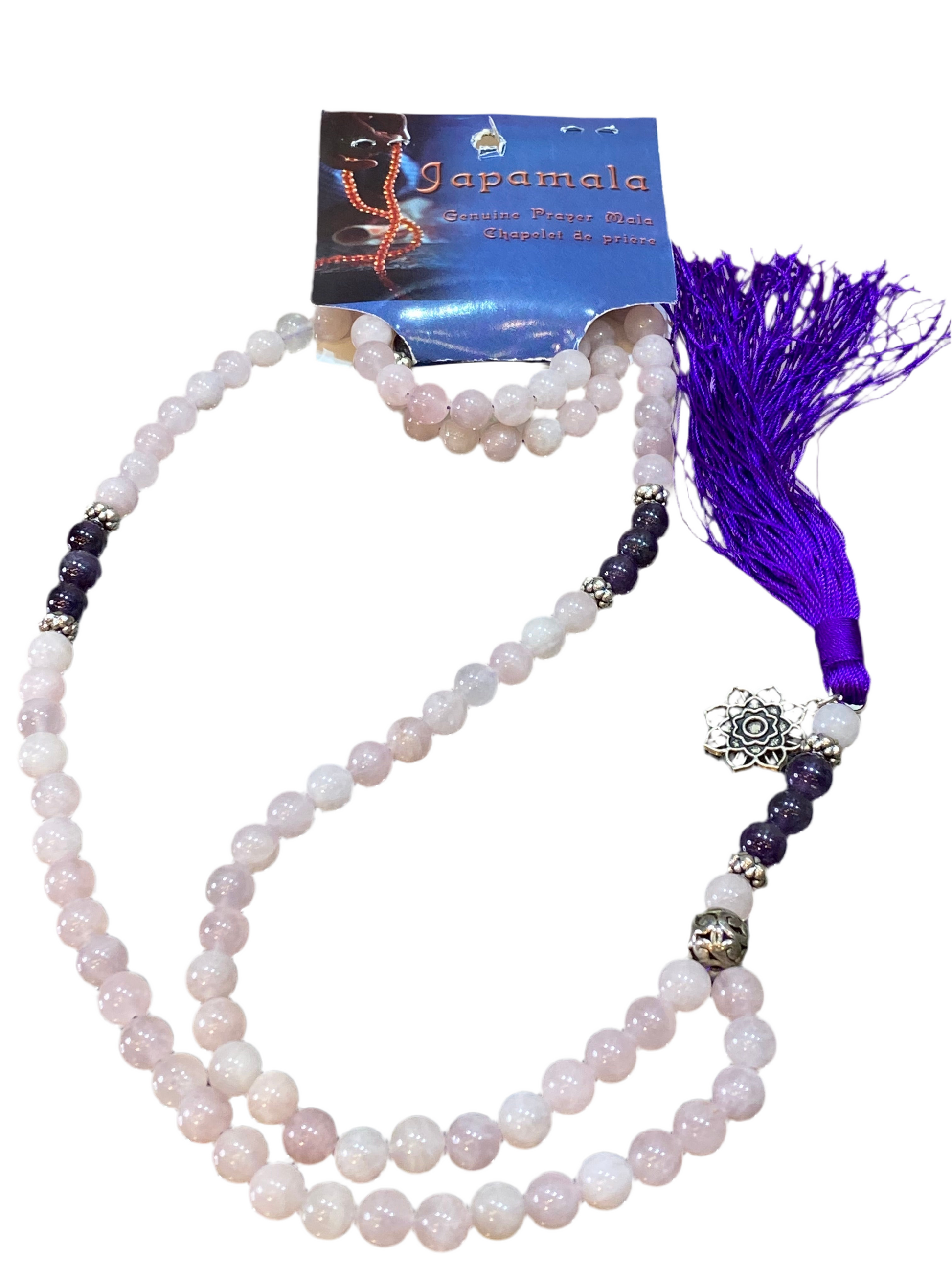 Rose Quartz and Amethyst Prayer Mala 