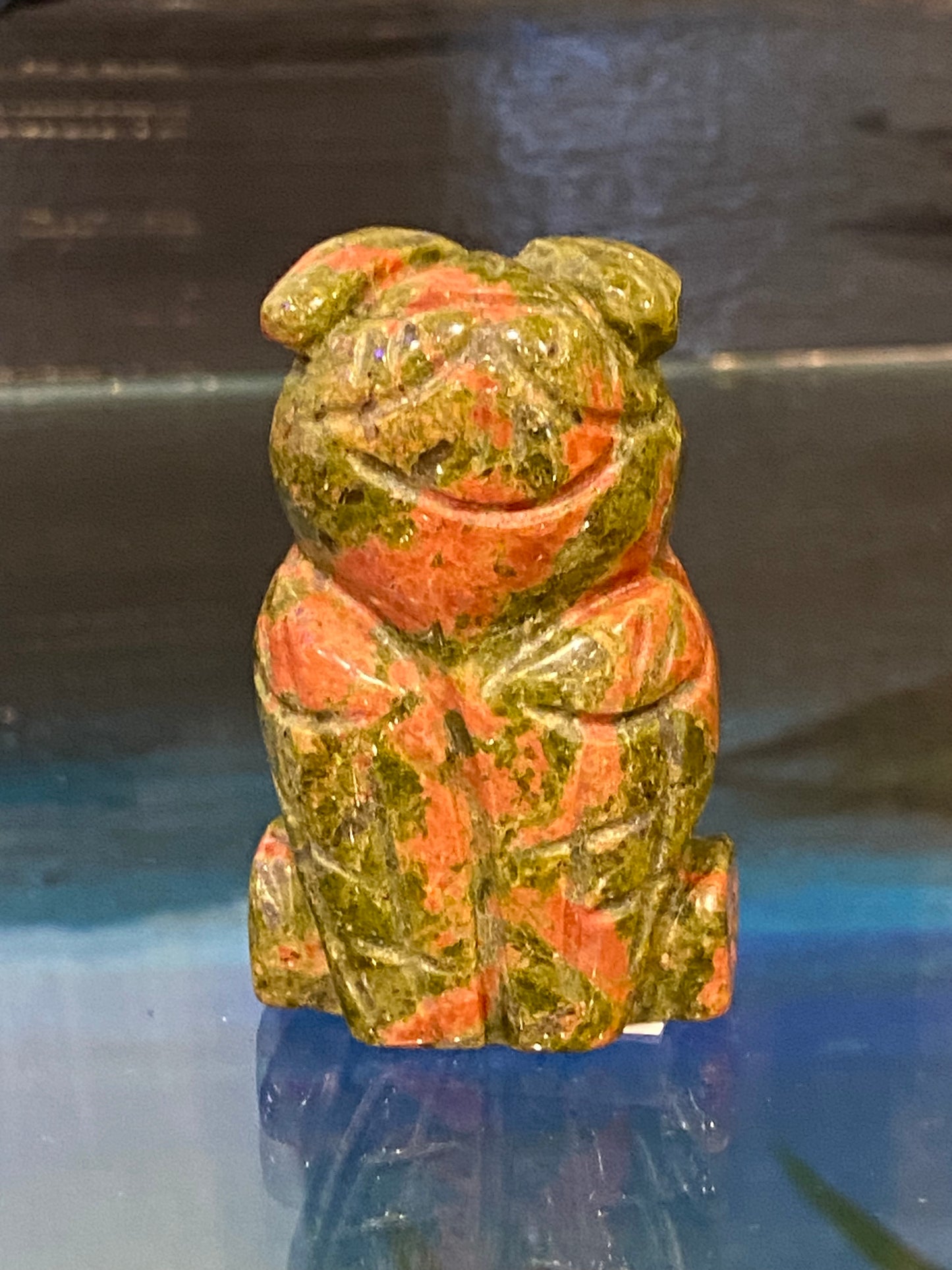 Unakite Polished Hand Carved Spirit Animal Owl