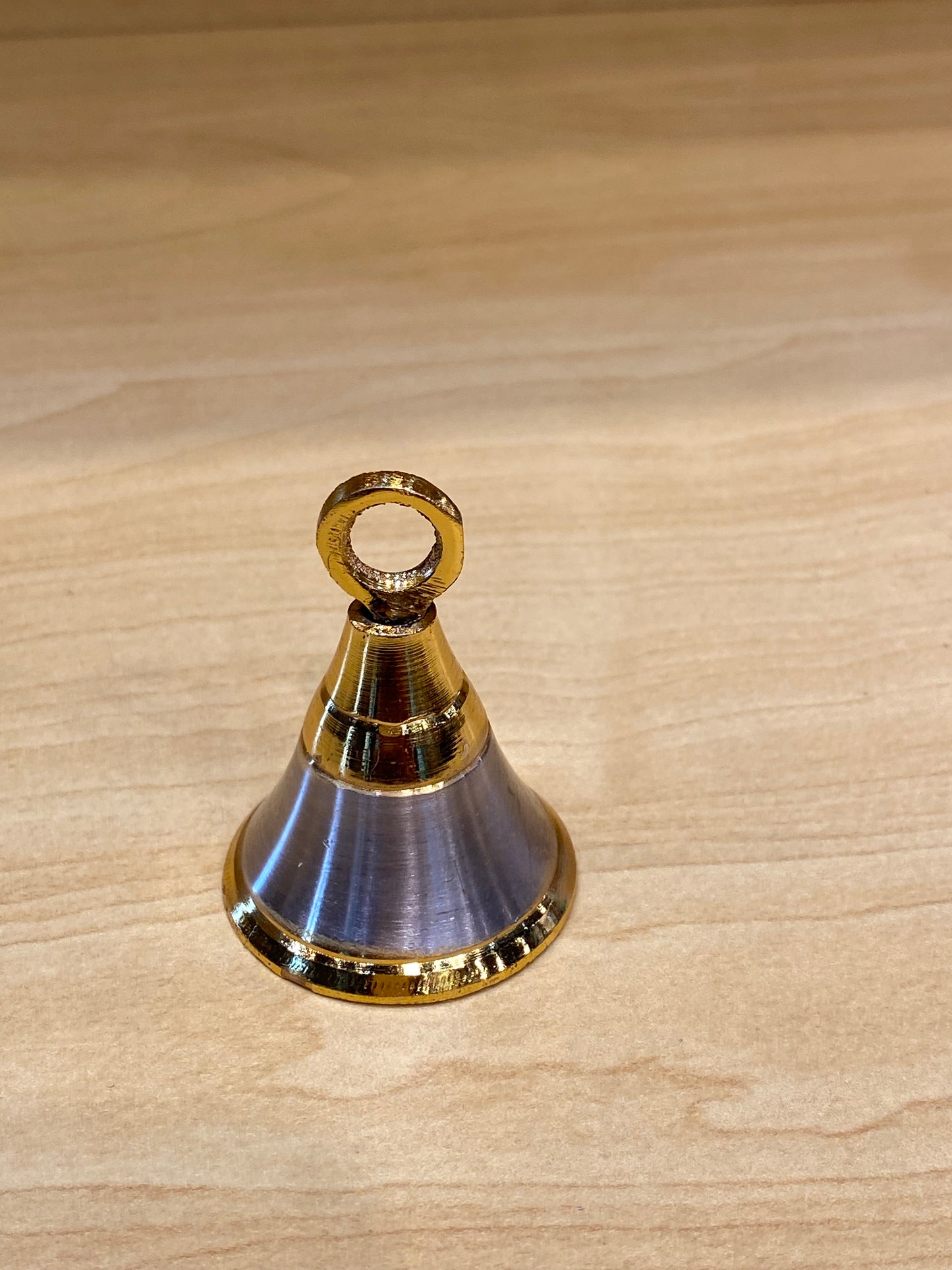 Brass Two Tone Gold and Silver Color Small Bell
