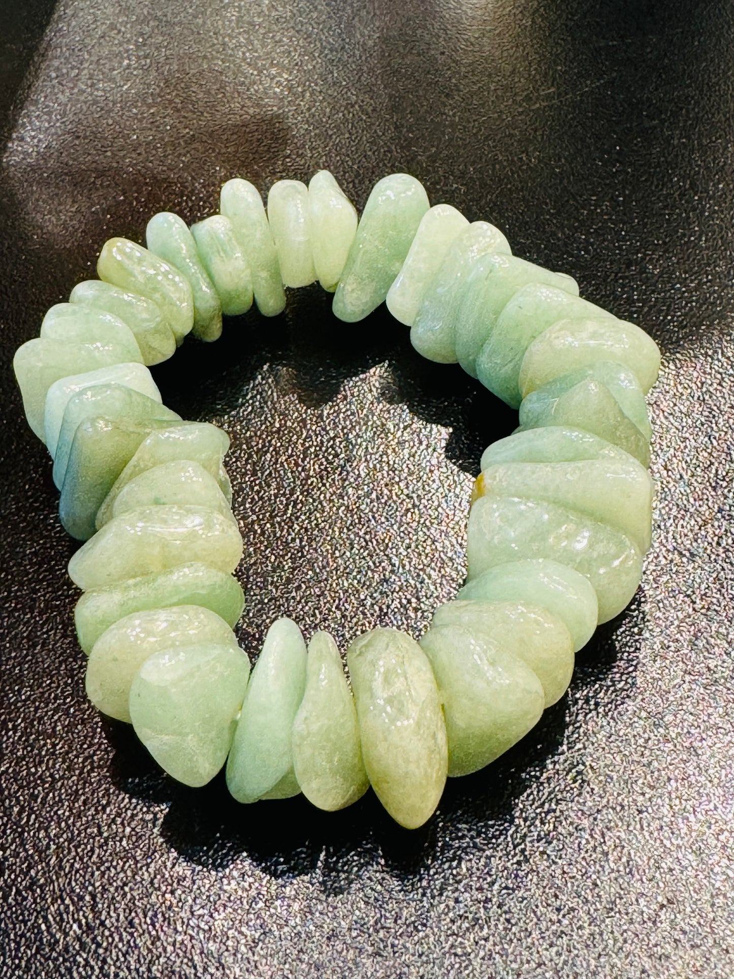 Aventurine (Green) Chunky Tumbled Bracelet ( free-form bead stretch)